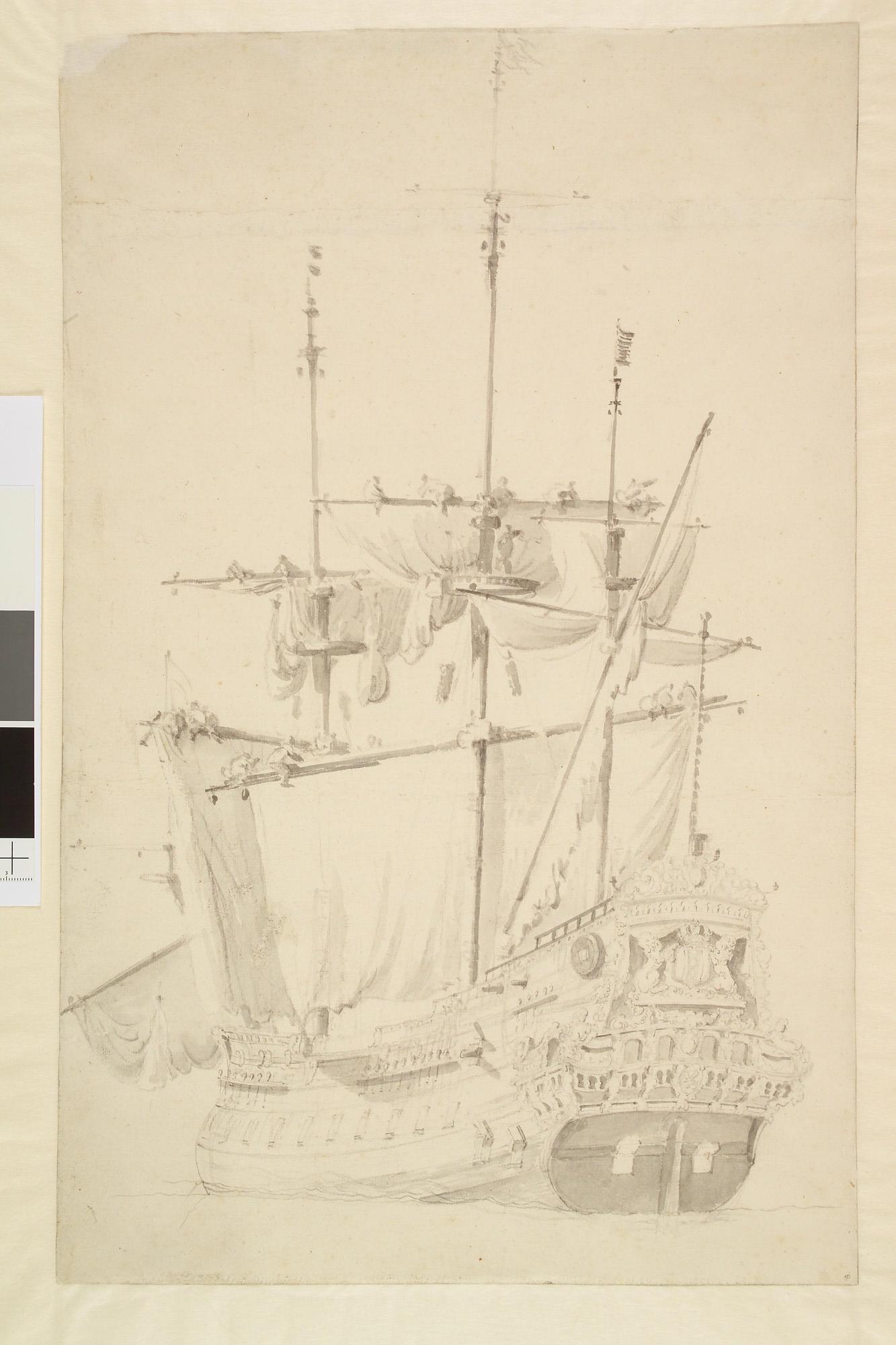 A.0149(0160); Het VOC-schip 't Wapen van Amsterdam; tekening