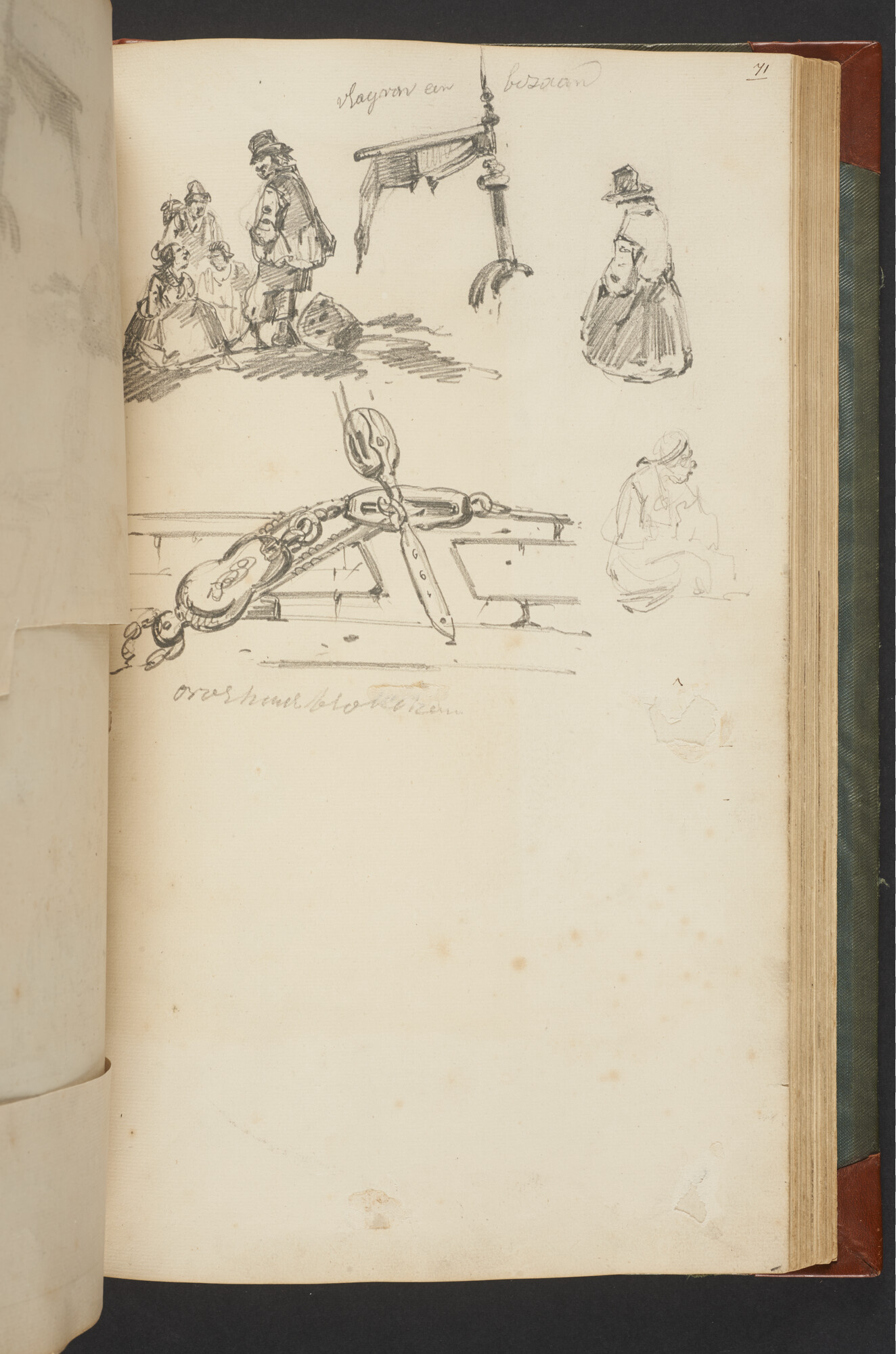 A.3222; Schetsboek met tekeningen door Albertus van Beest en Louis Meijer; schetsboek
