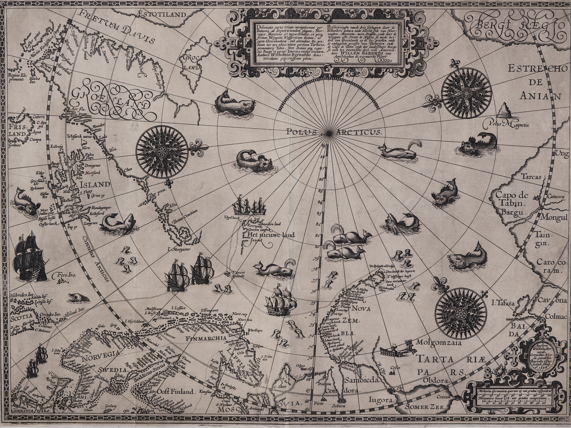 A.0145(081)2; Poolkaart van Willem Barentsz., 1598; poolkaart