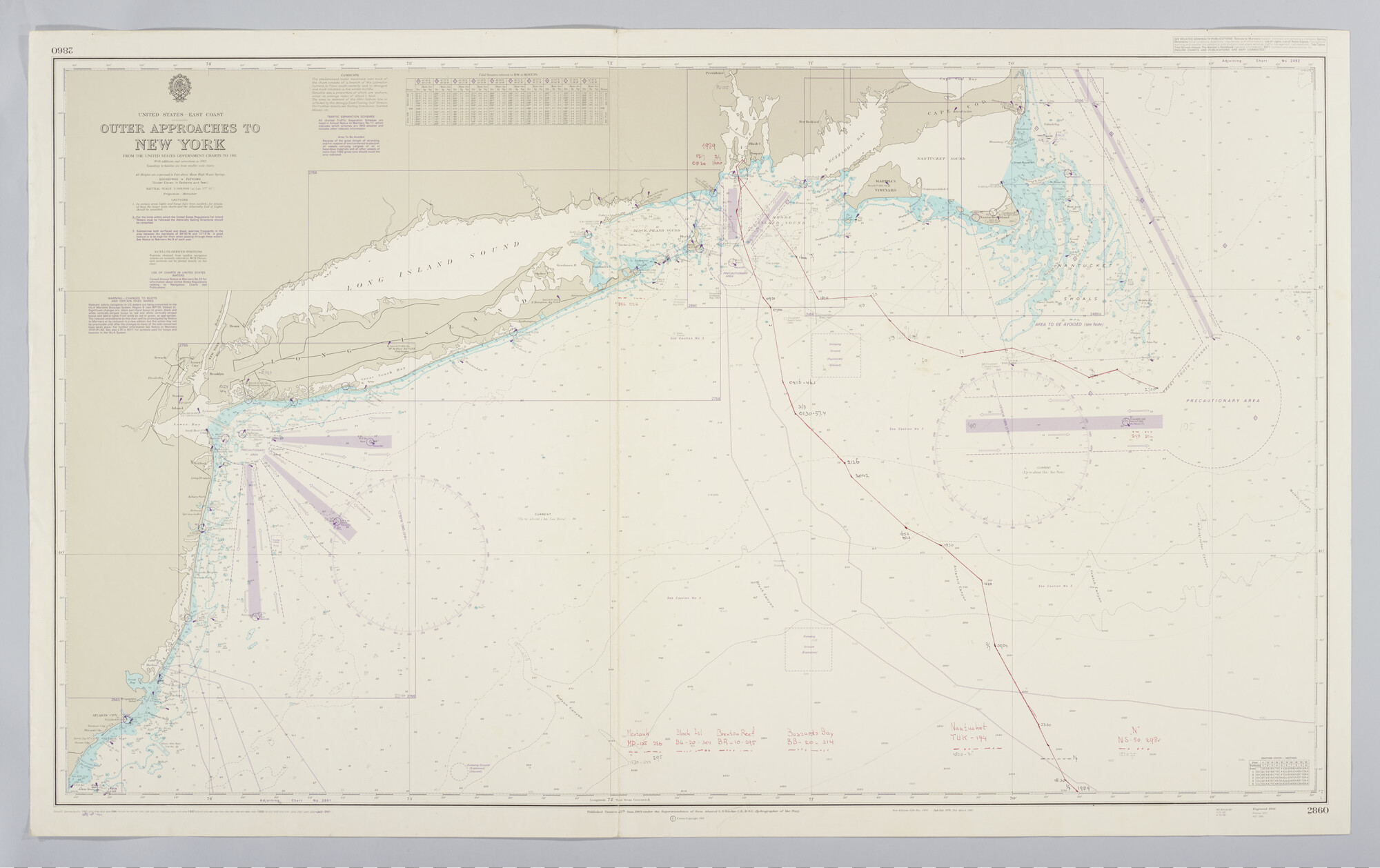 2019.1057-42; United States - East Coast. Outer approaches to New York; zeekaart