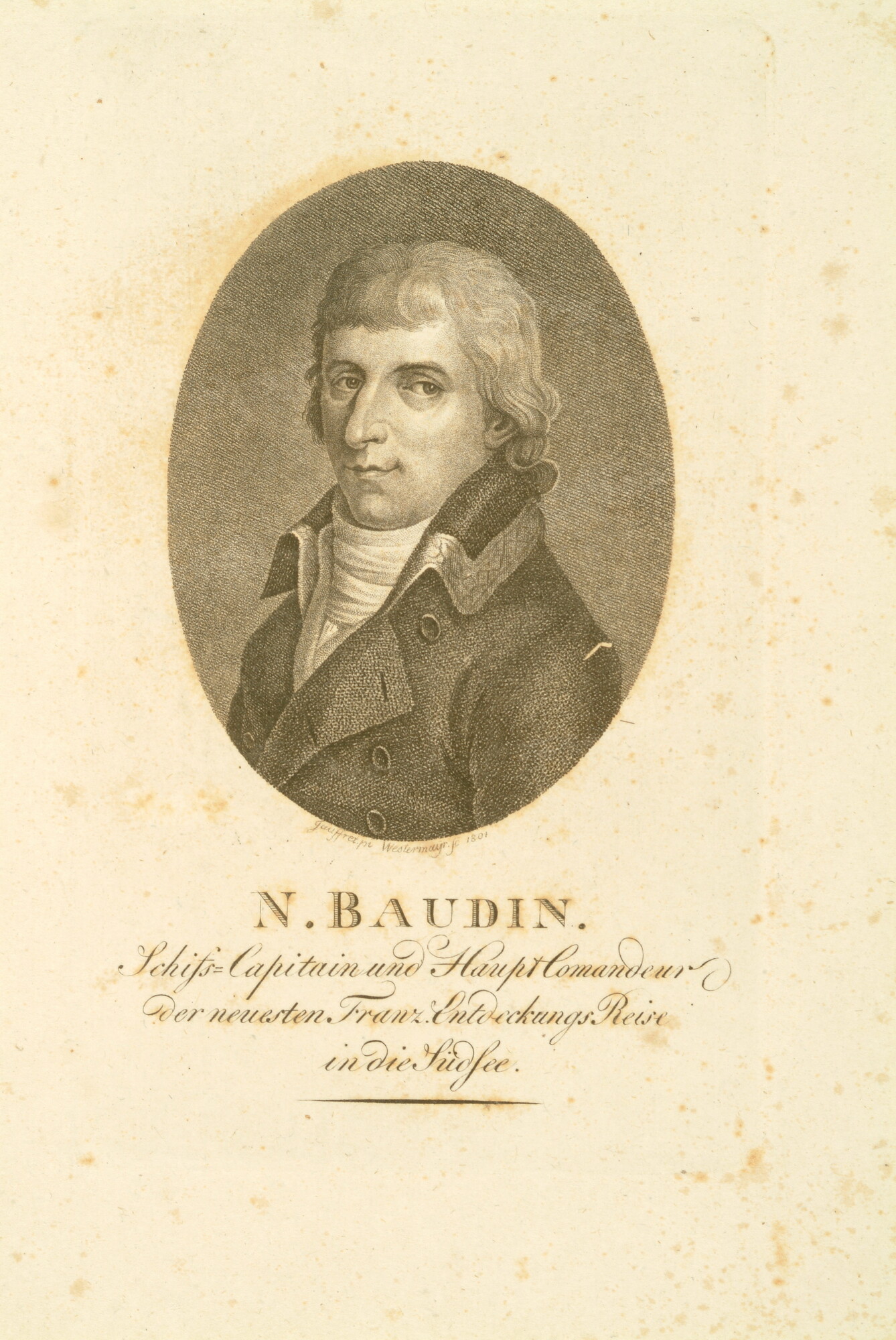 A.0075(129); Portret van N. Baudin; prent