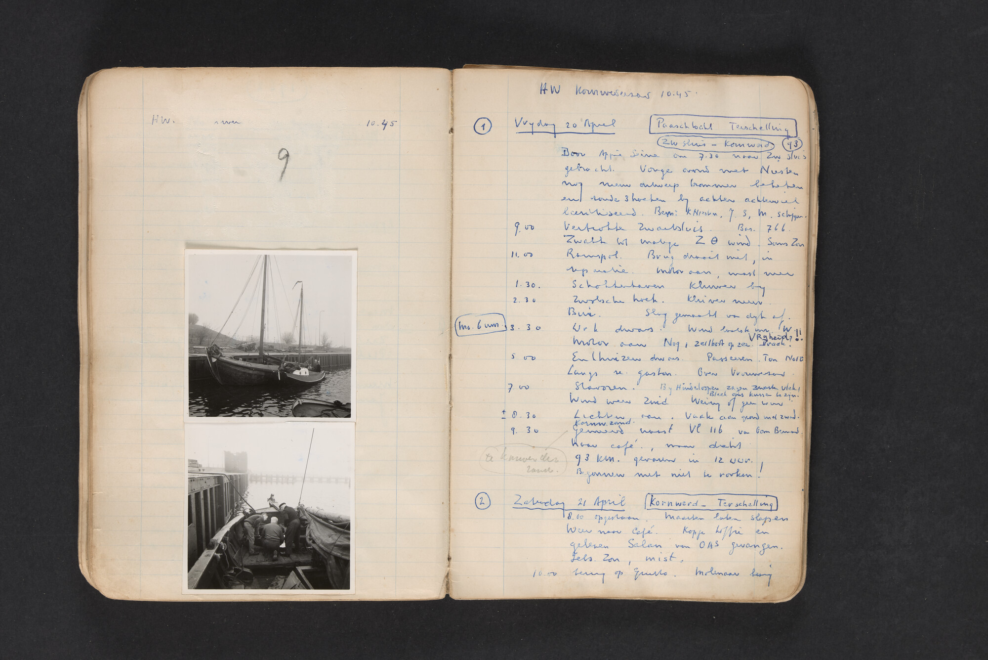 2017.0794; Logboek c.q. fotoalbum van reizen met zeeschouw Grutto in Nederland, 1961-1962; logboek
