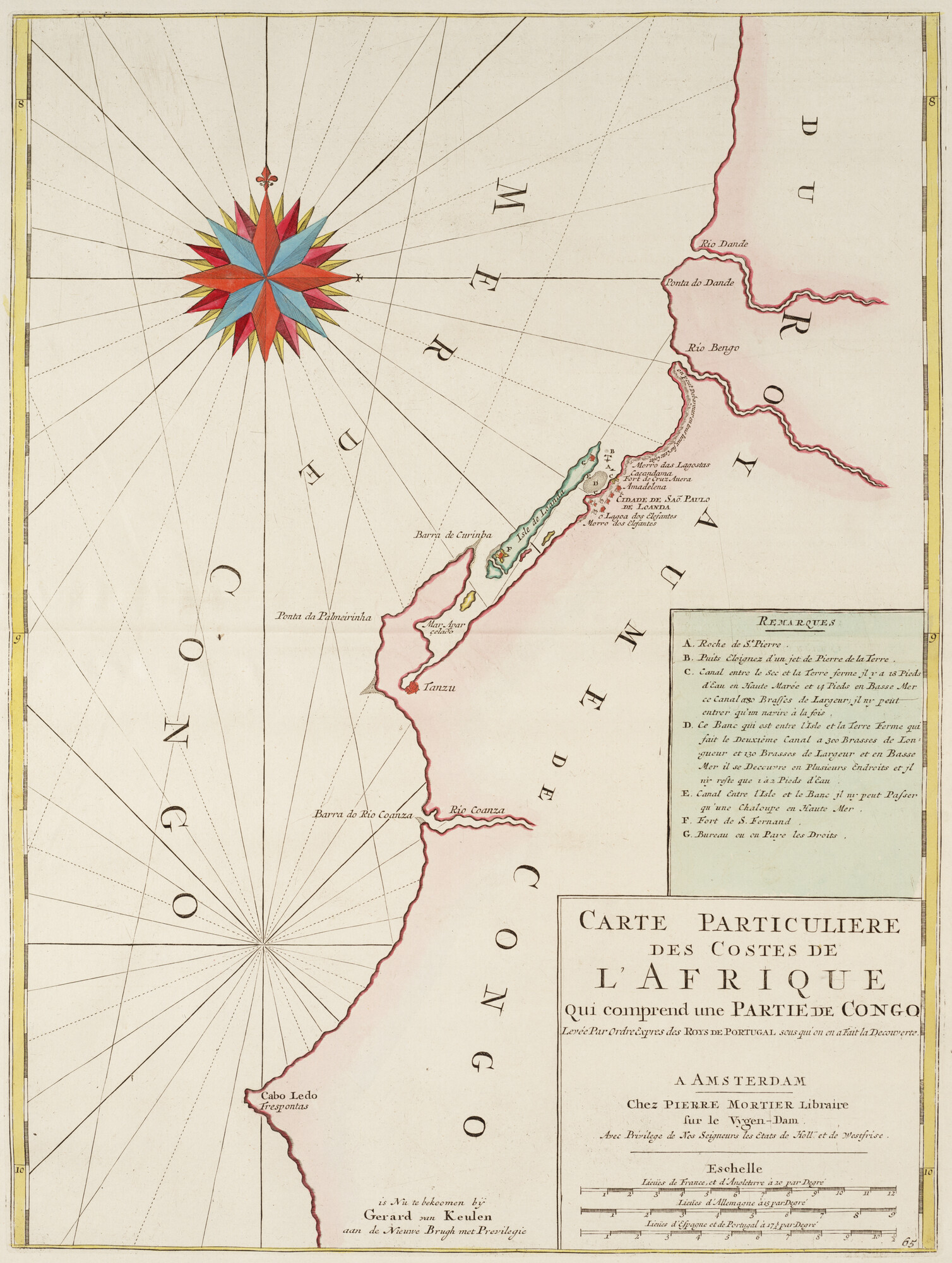 B.0032(109)5 [kaart 022]; Zeekaart van een deel van de kust Angola bij Luanda; prent