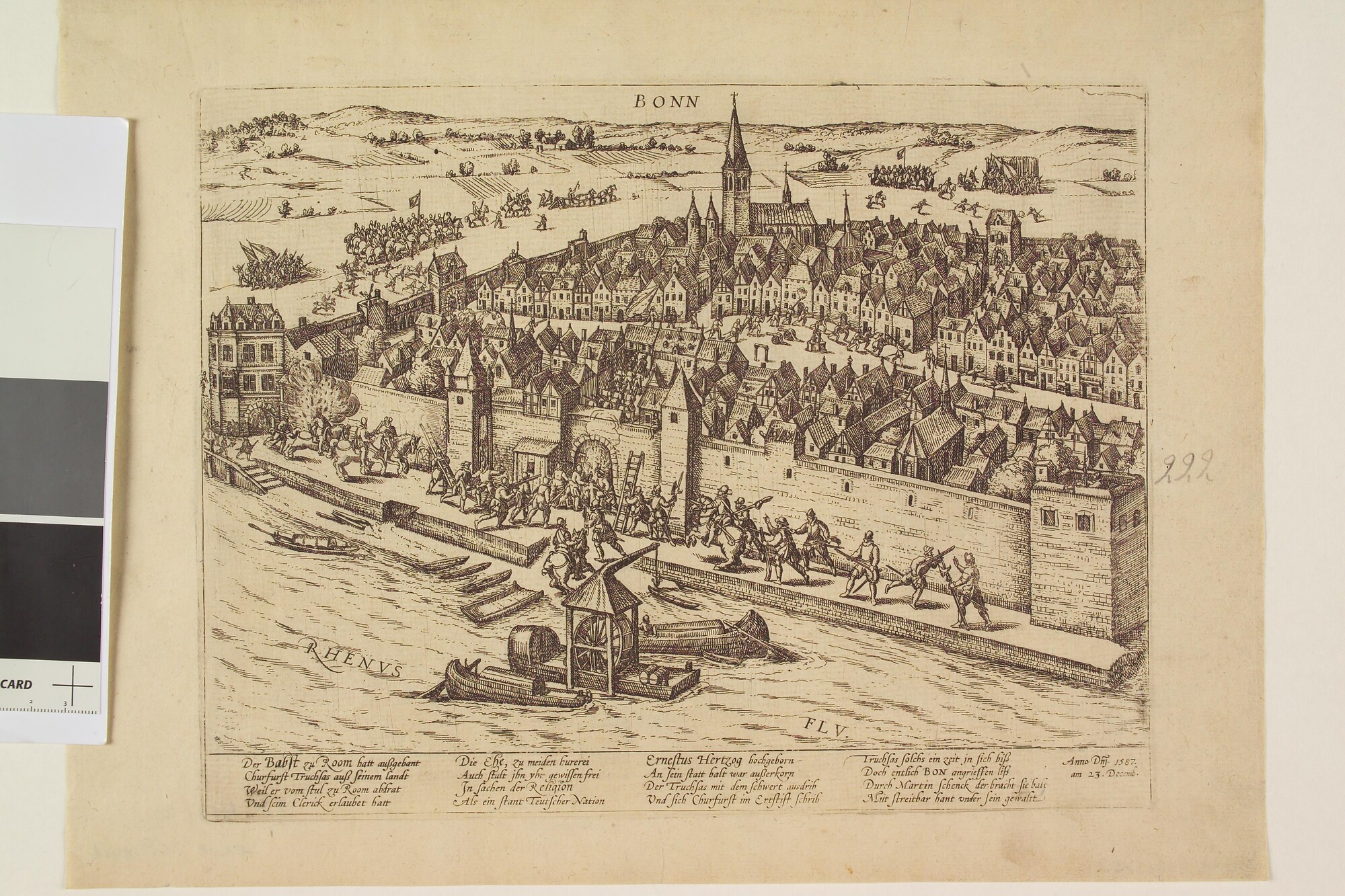 A.0145(027)282; Bonn door Schenk voor Truchsess gewonnen, 23 december 1587; prent