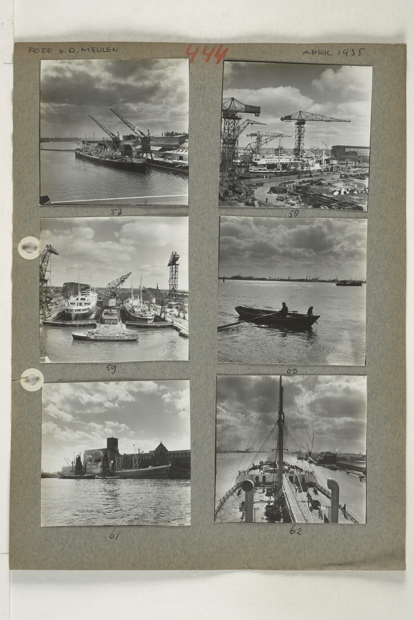 1998.2183; Omslag (voorheen ordner) met een grote hoeveelheid proef foto's van de haven en de stad van Amsterdam; omslag