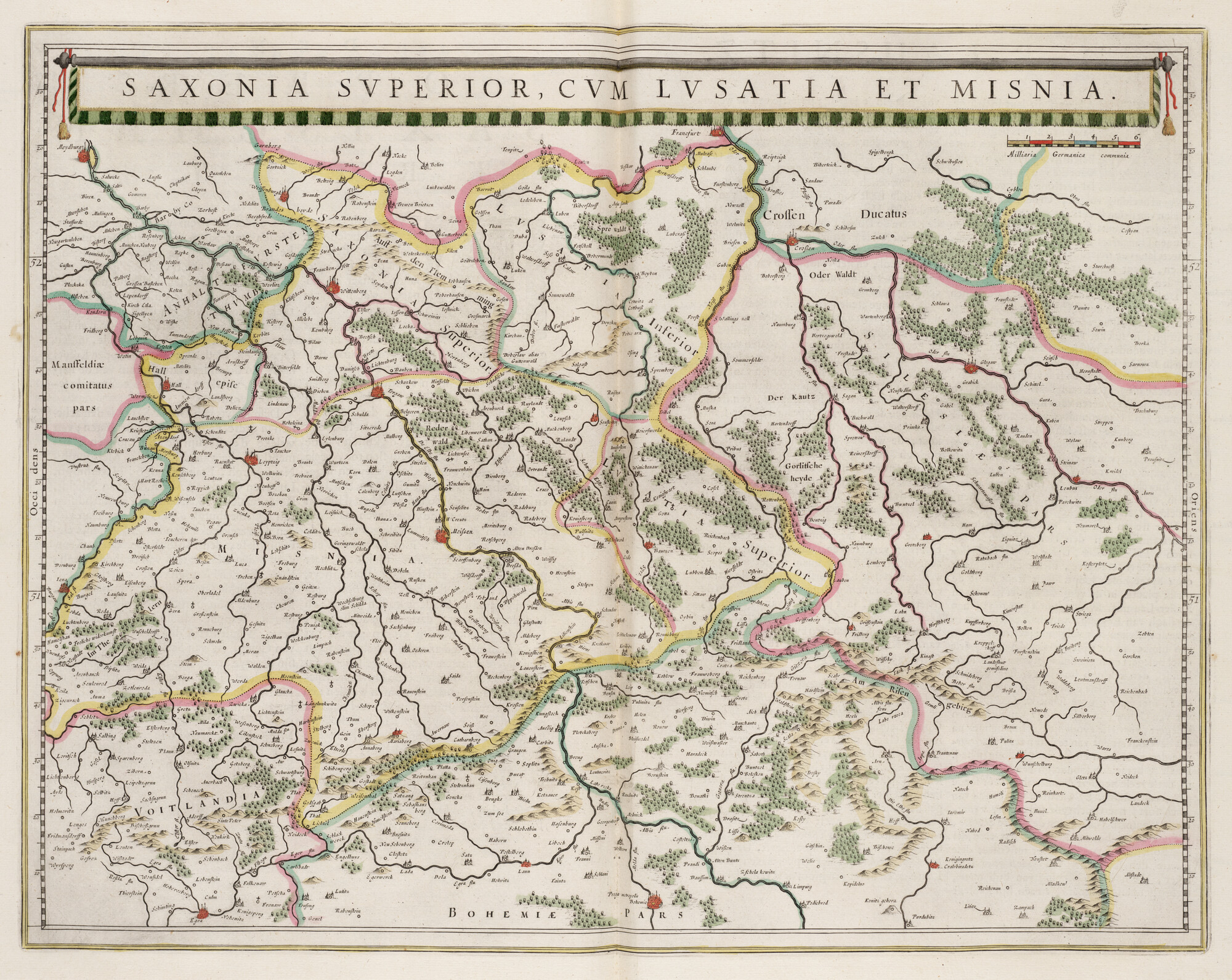 S.1034(02) [kaart 048]; Kaart van Obersachsen, Lausitz en Meissen; landkaart