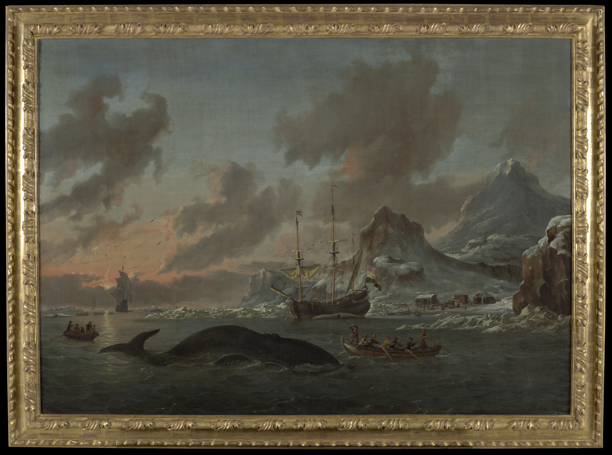 2010.2102; Walvisvangst bij de kust van Spitsbergen; schilderij