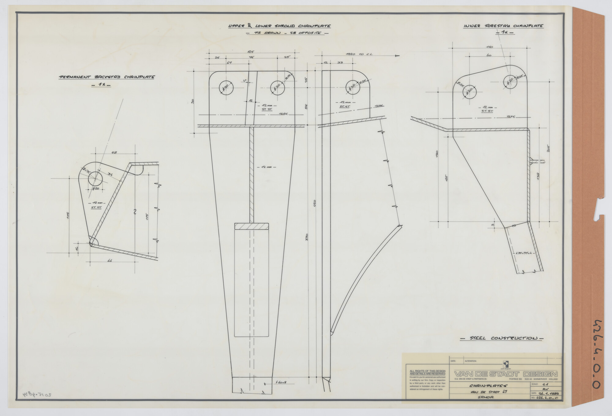 2015.4834; Puttingijzers Van de Stadt 47' - Samoa; technische tekening
