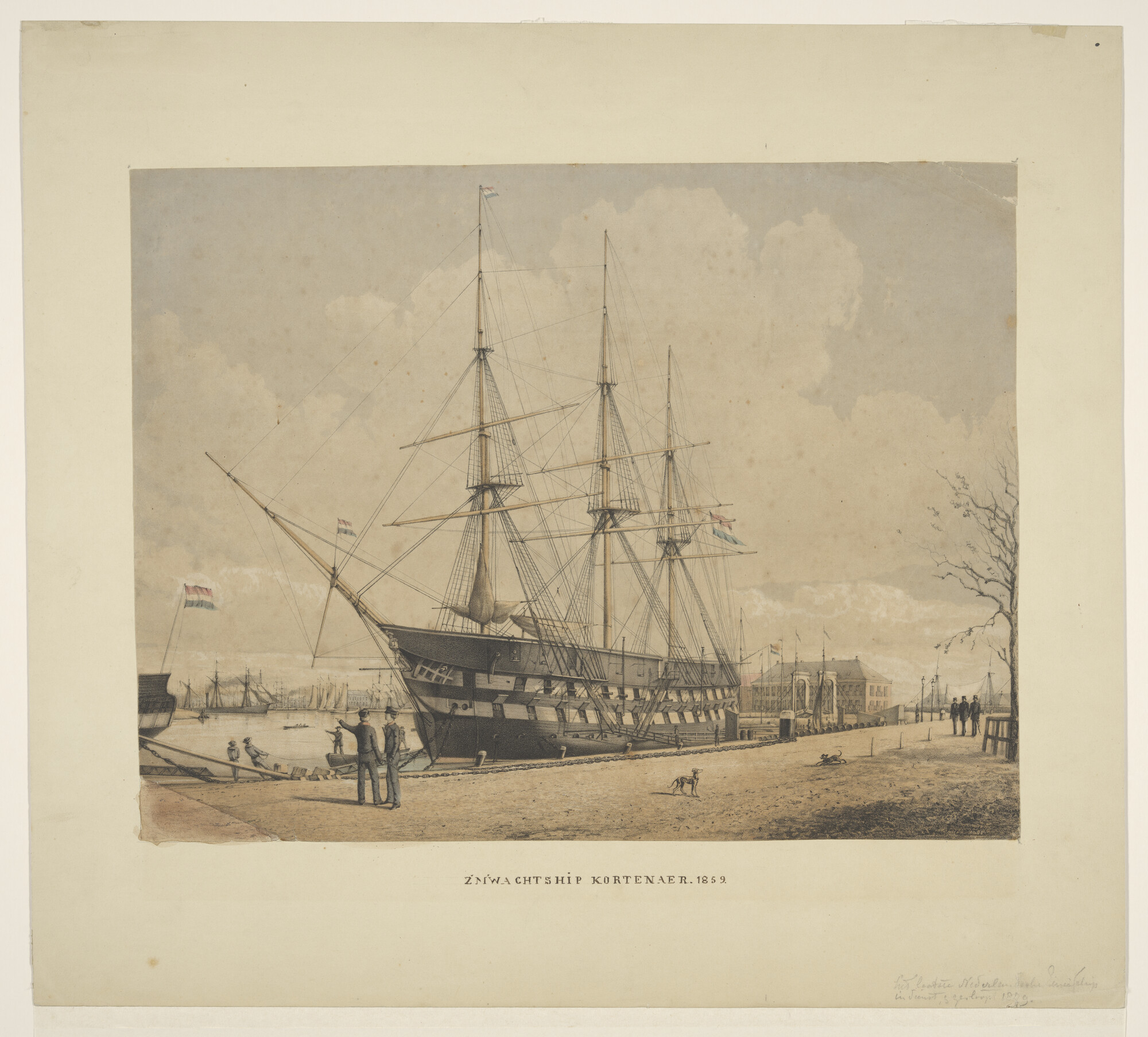 S.0176(15); Het wachtschip Zr.Ms. 'Kortenaer'; prent