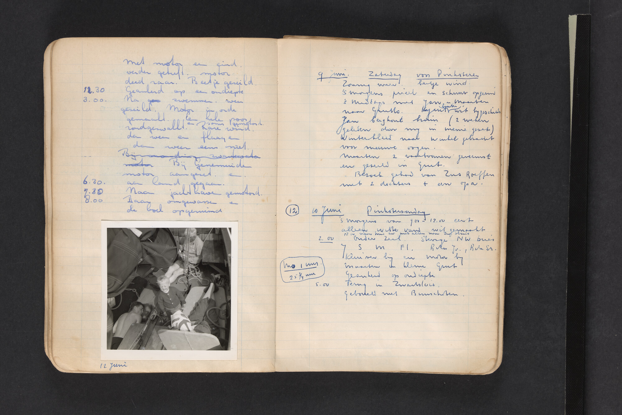 2017.0794; Logboek c.q. fotoalbum van reizen met zeeschouw Grutto in Nederland, 1961-1962; logboek