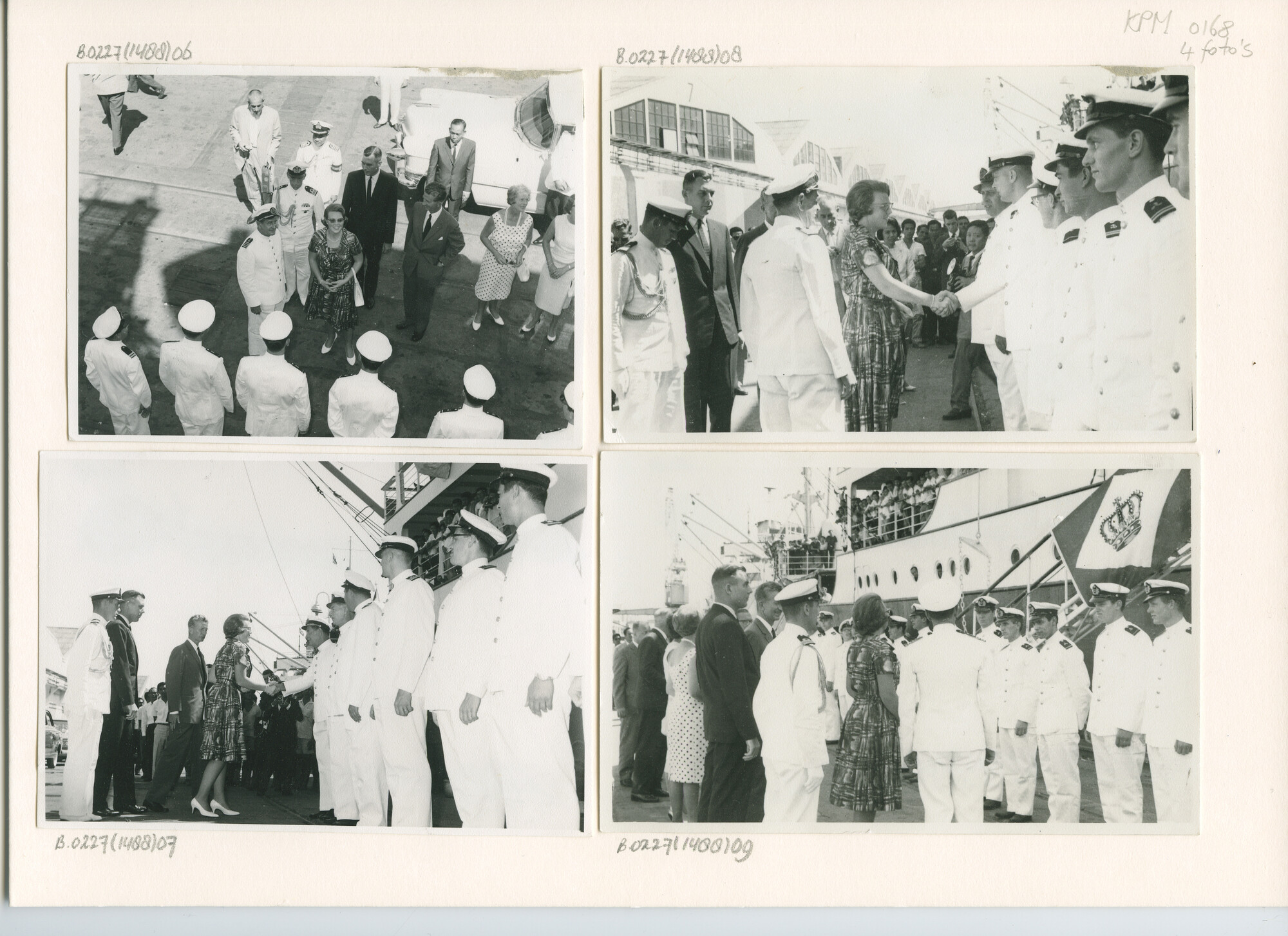 B.0227(1488)07; Foto van het bezoek van prinses Beatrix aan ms. Houtman in de haven van Bangkok; foto