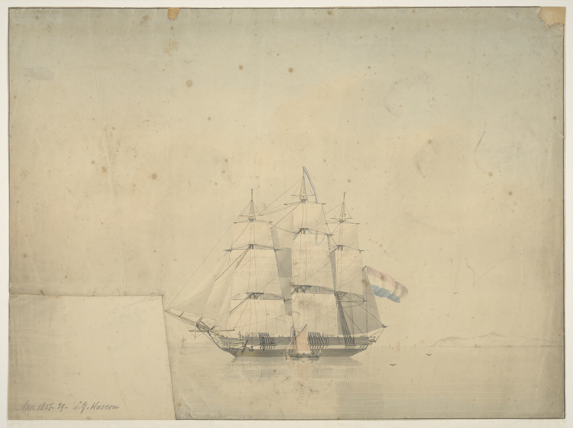 S.1156(04)1; Een fregat; tekening