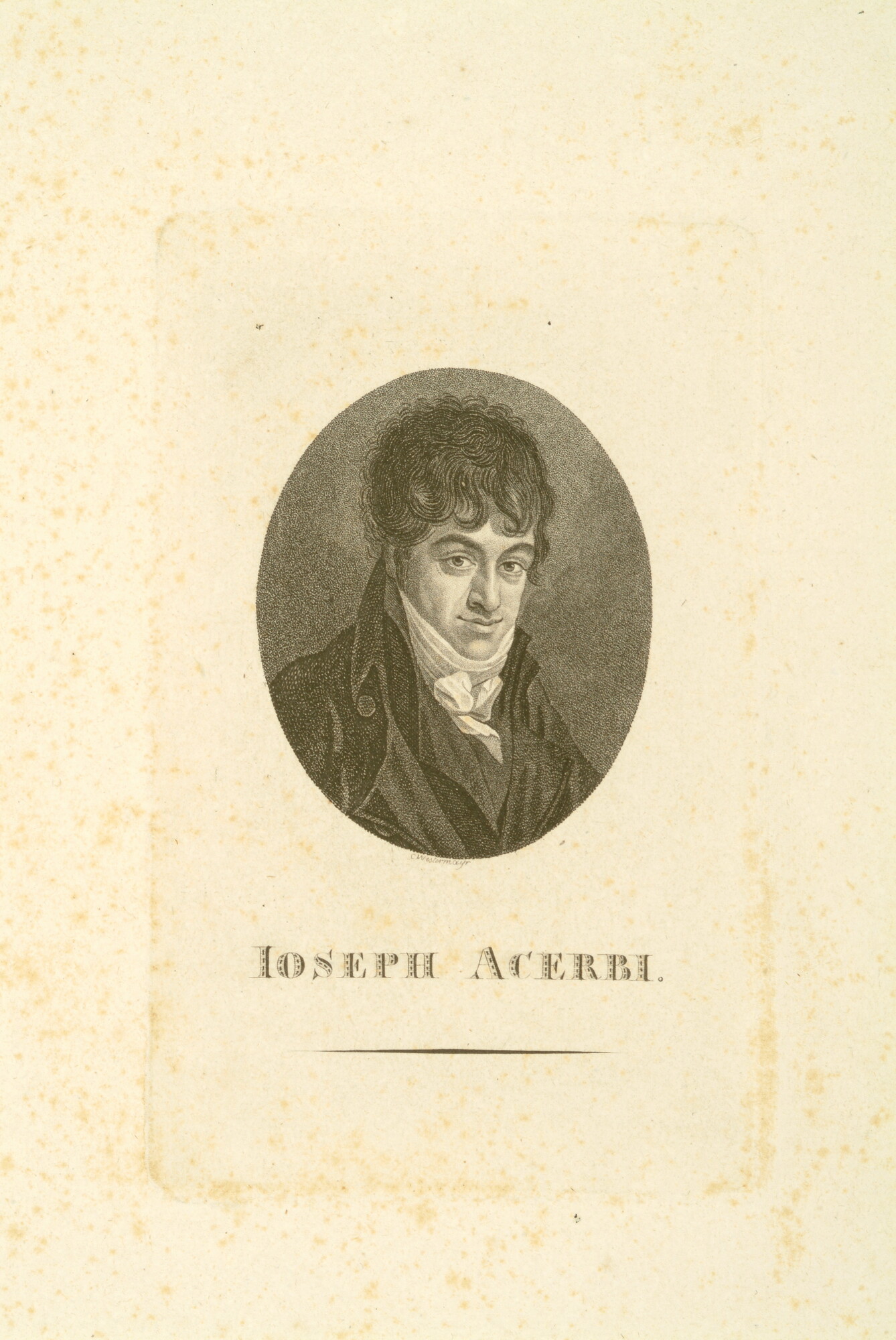 A.0075(060); Portret van de reiziger Joseph Acerbi; prent