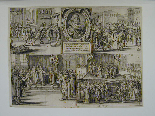 A.0145(027)404; Kroning van Johan IV, koning van Portugal, 23 maart 1641; prent
