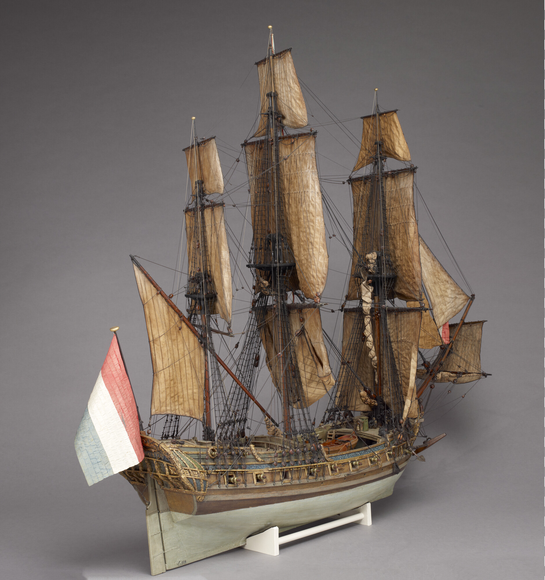 S.1198; Model van het koopvaardijschip D'Keulse Galy; scheepsmodel
