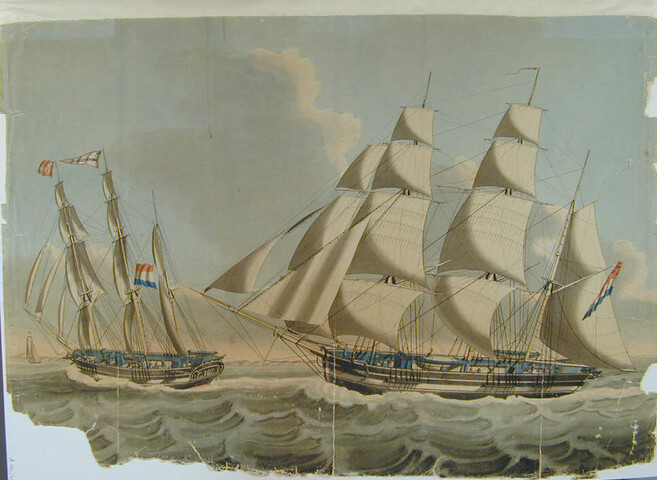 A.0149(0457); Het barkschip 'Sophia Cecilia'; tekening