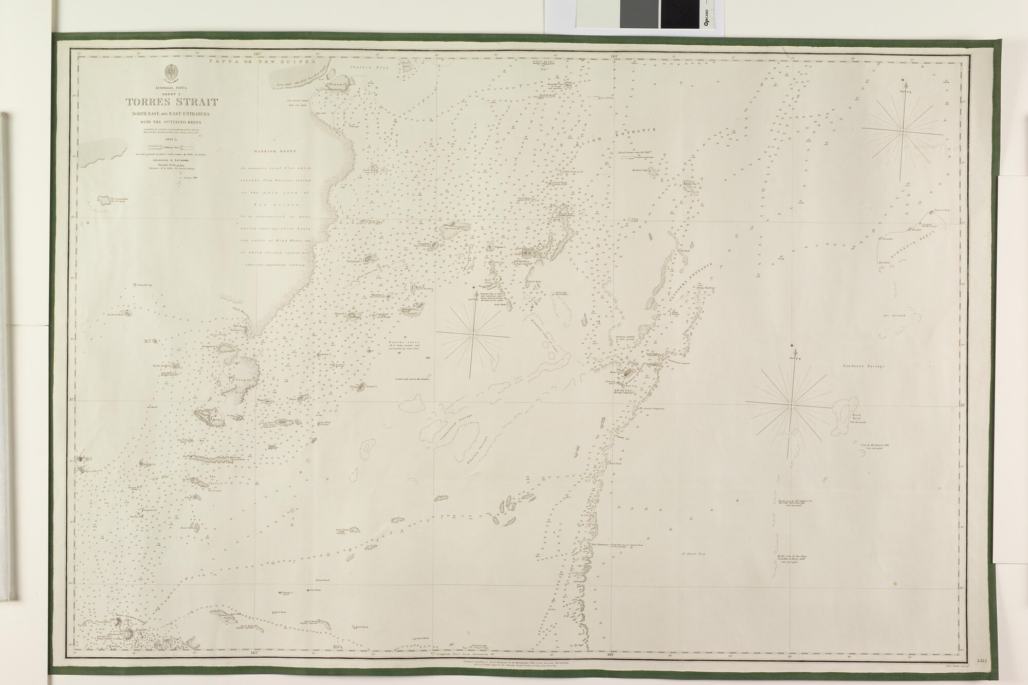 S.3092(01)68; Kaart (blad 2) van een deel van de Torres Straat, 1843-1845 opgenomen door lt C.B. Yule RN, capt. Francis P. Blackwood RN, F.J.O. Evans & D. Aird; zeekaart