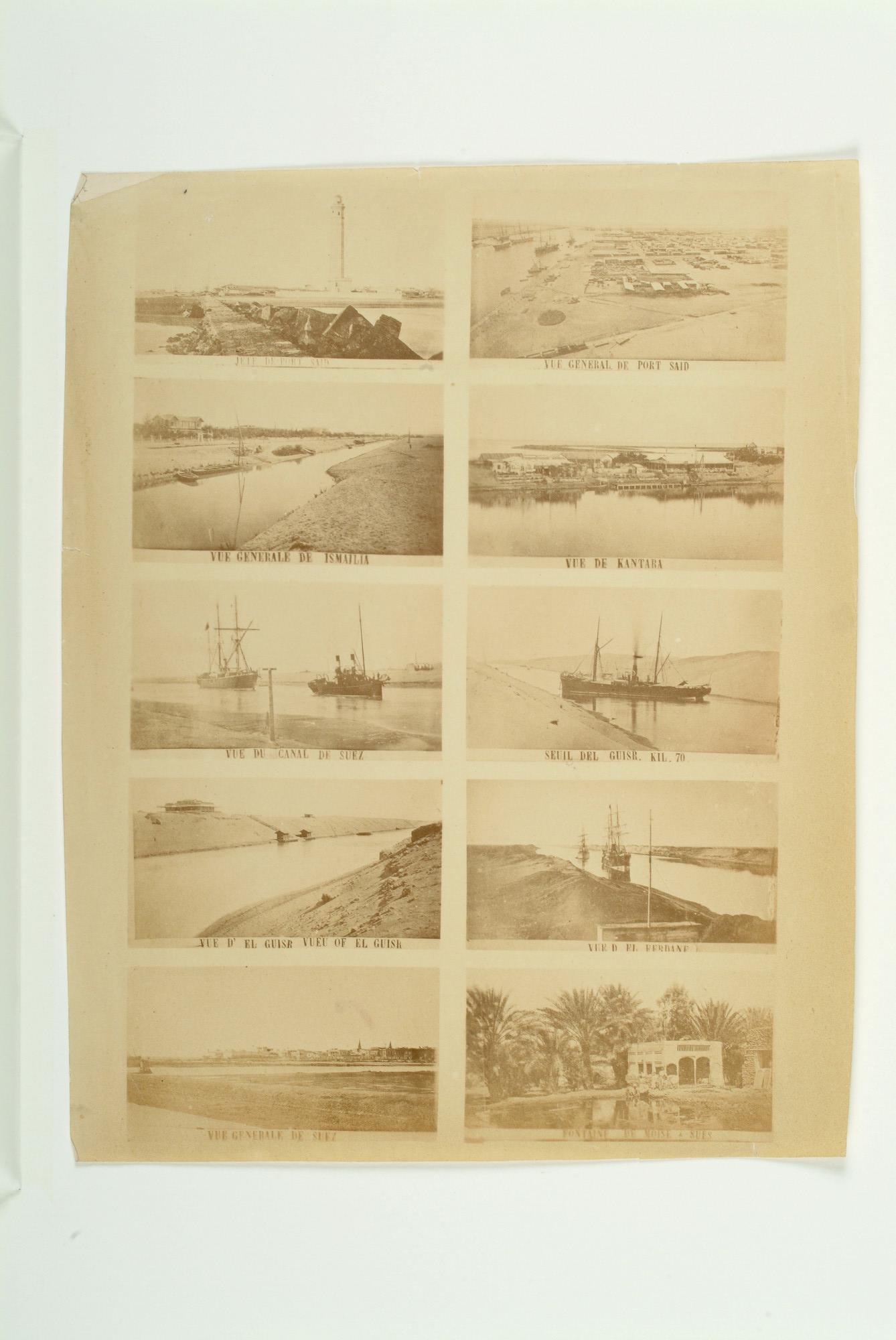 S.1416(10); Fotocollage van het traject van het Suezkanaal en omgeving tussen Port Said en Suez; foto