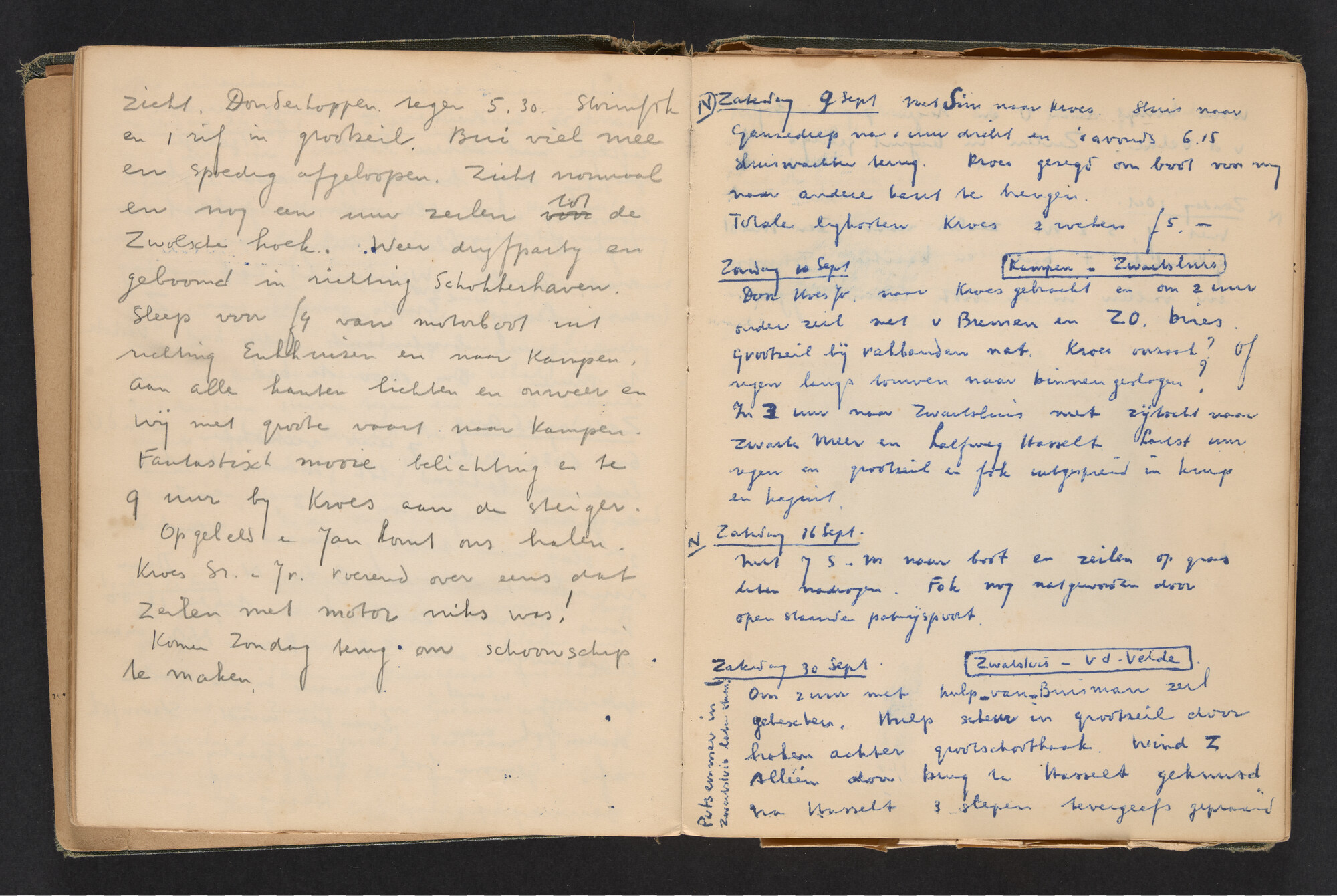 2017.0790; Logboek c.q. fotoalbum van reizen met zeeschouw Grutto in Nederland, 1949-1951; logboek