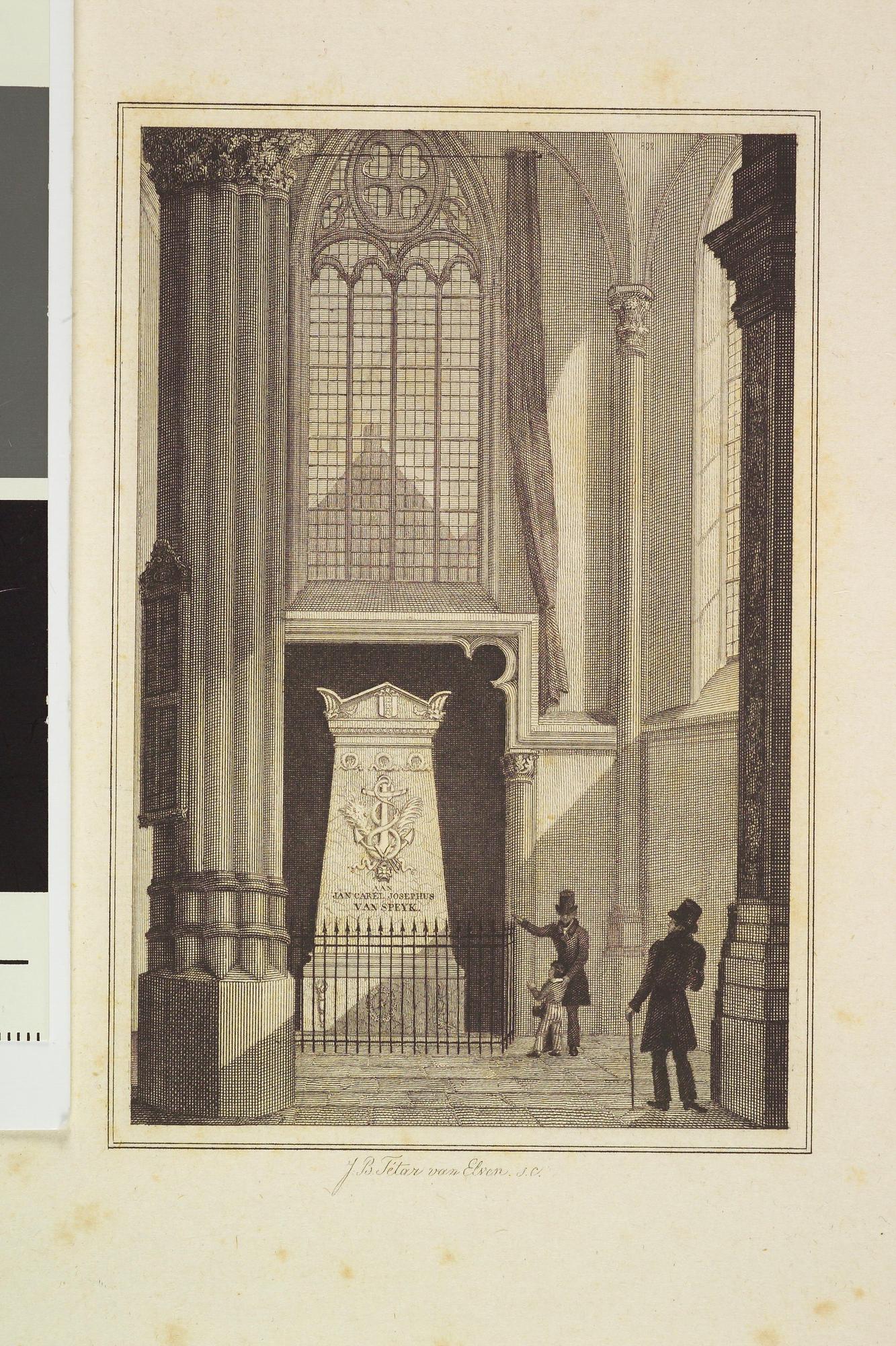 A.0964(01)59; Het praalgraf van Van Speyk in de Nieuwe Kerk te Amsterdam; prent