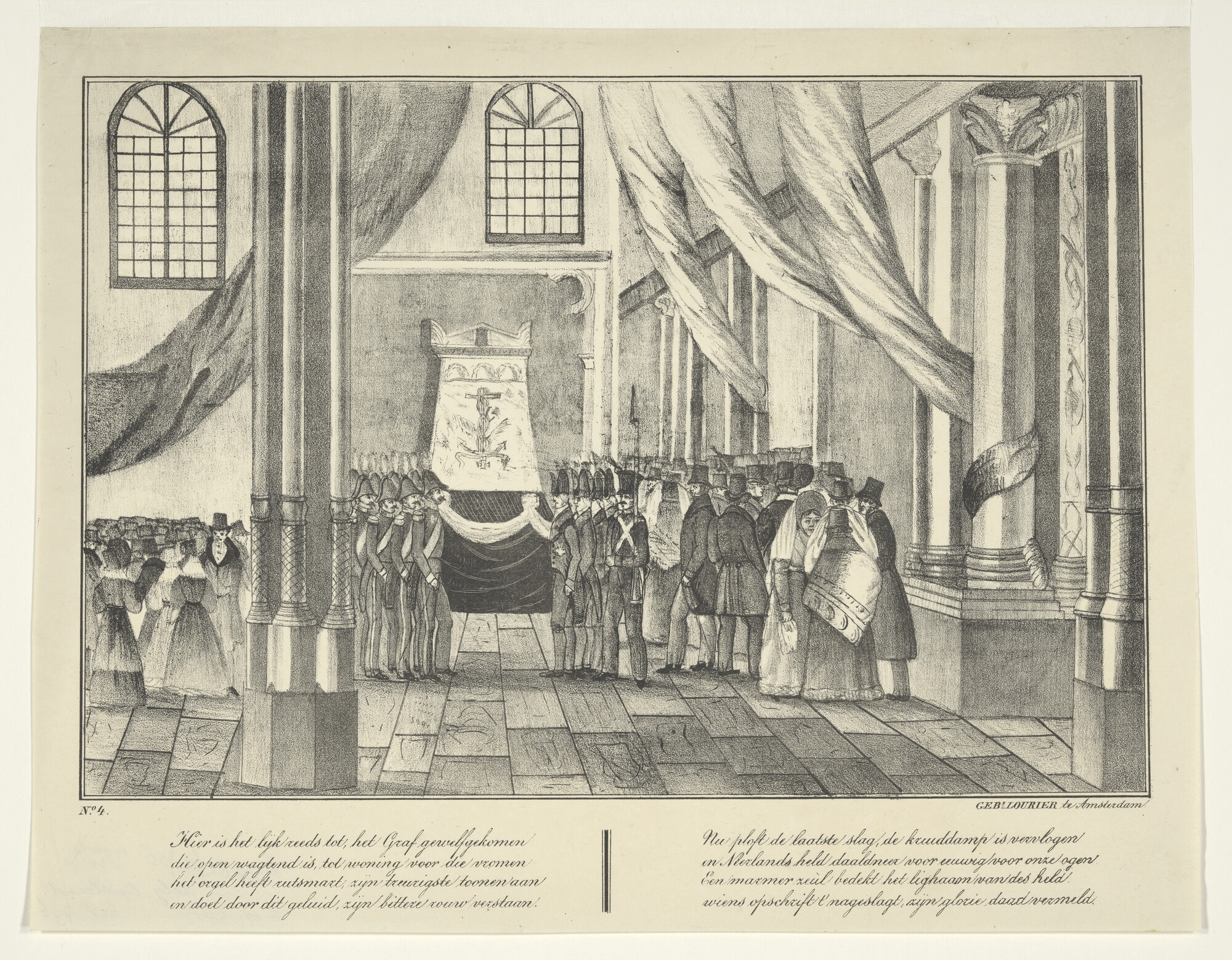 A.0482(03)06; De plechtige lijkvaart van Van Speyk: de begrafenis van Van Speyk; prent