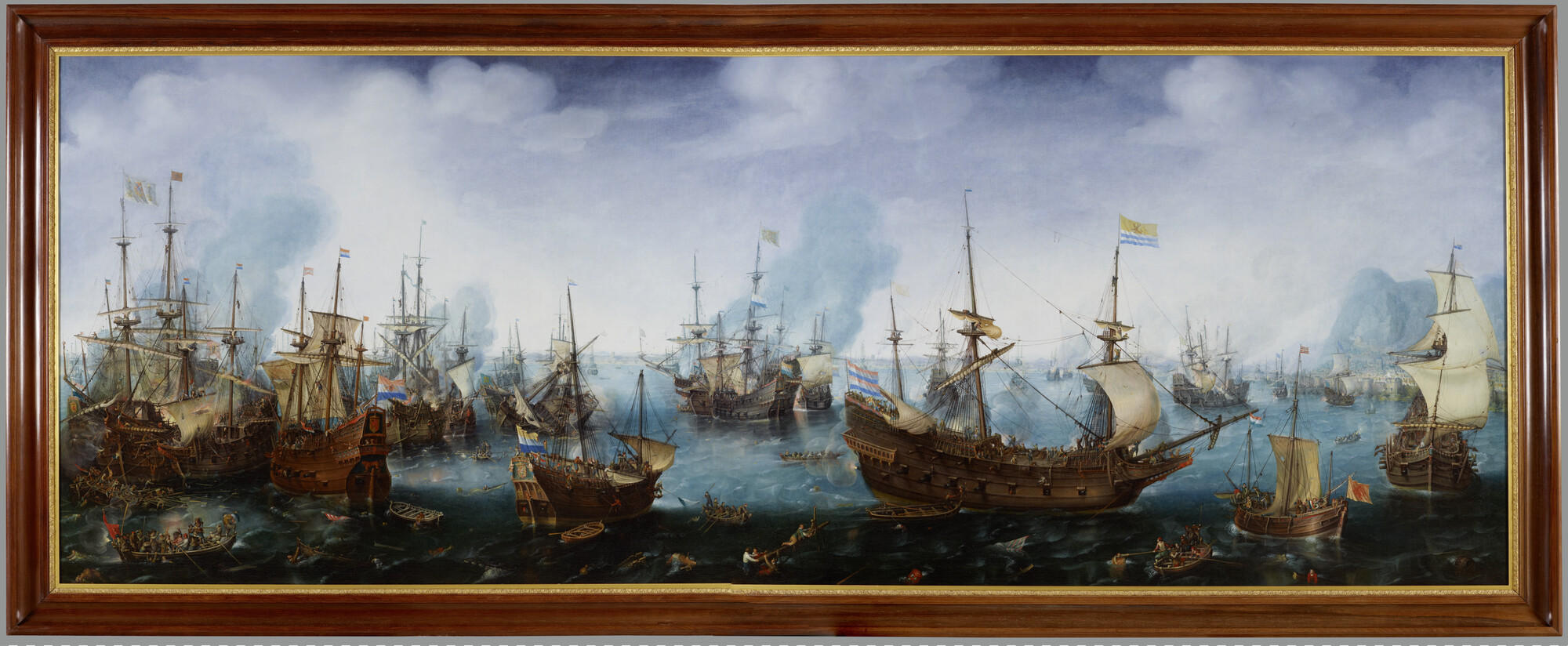 A.0724; De zeeslag bij Gibraltar, 25 april 1607; schilderij