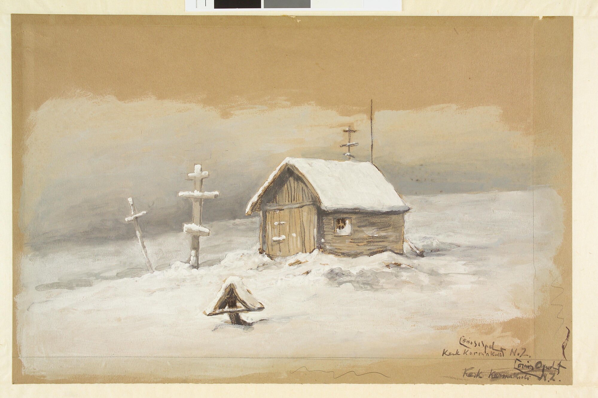 S.0394(17); De kerk te Karmakuli op Nova Zembla; tekening