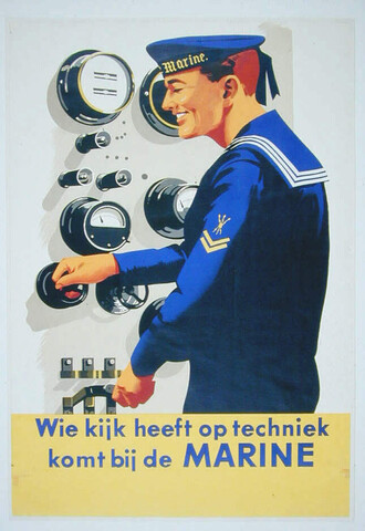 A.5741(02); Wie kijk heeft op techniek komt bij de Marine; affiche