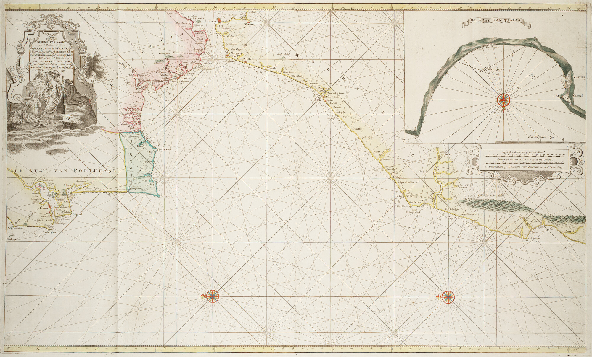 B.0032(109)2 [kaart 108]; Zeekaart van de westelijke toegang van de Straat van Gibraltar en de kusten van Spanje; zeekaart