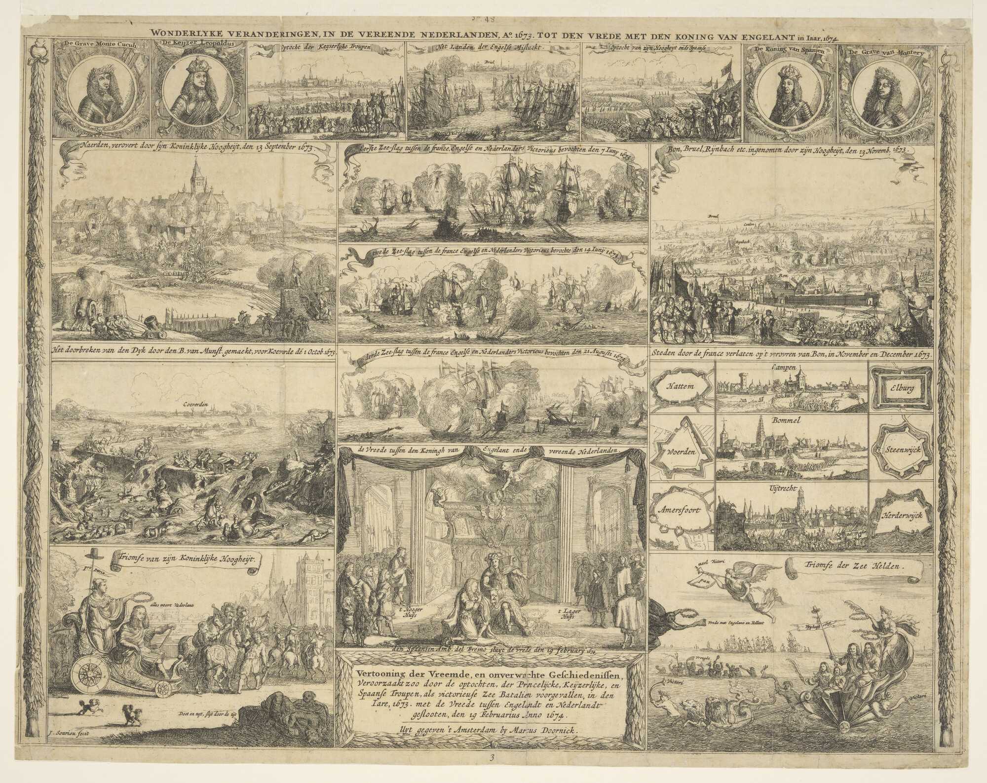 A.0145(193)12; De vrede met Engeland, 1674; prent