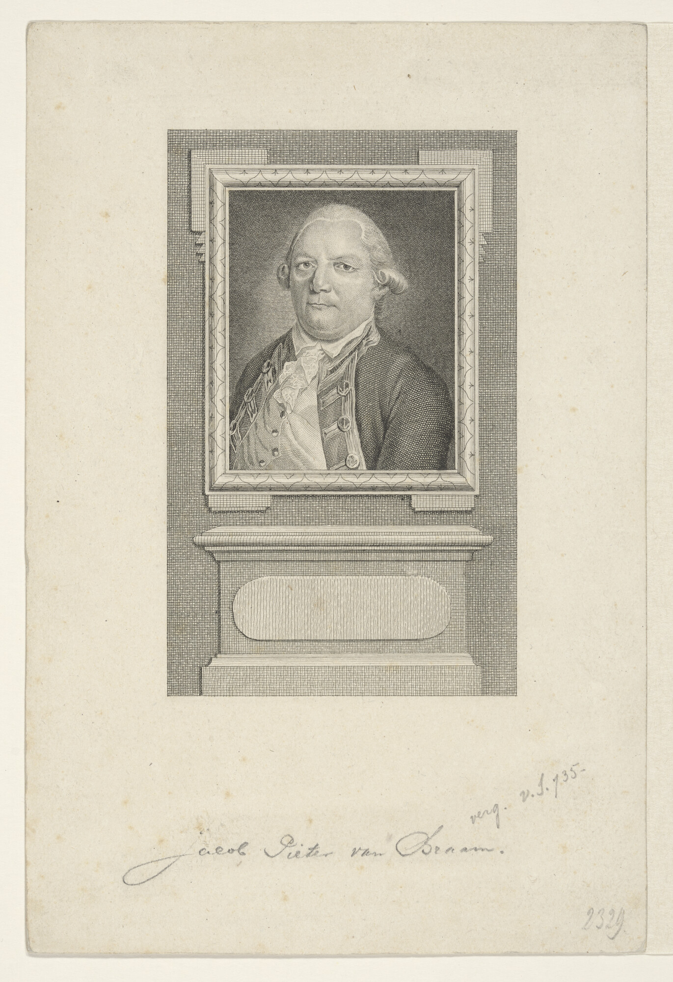 A.0145(179)4 [nr 0002]; Portret van Jacob Pieter van Braam; prent