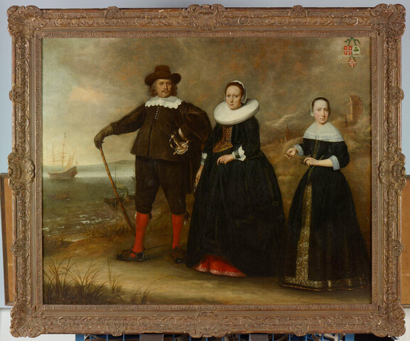 2015.3900; Groepsportret van Otto van Vollenhoven met echtgenote en dochter; schilderij