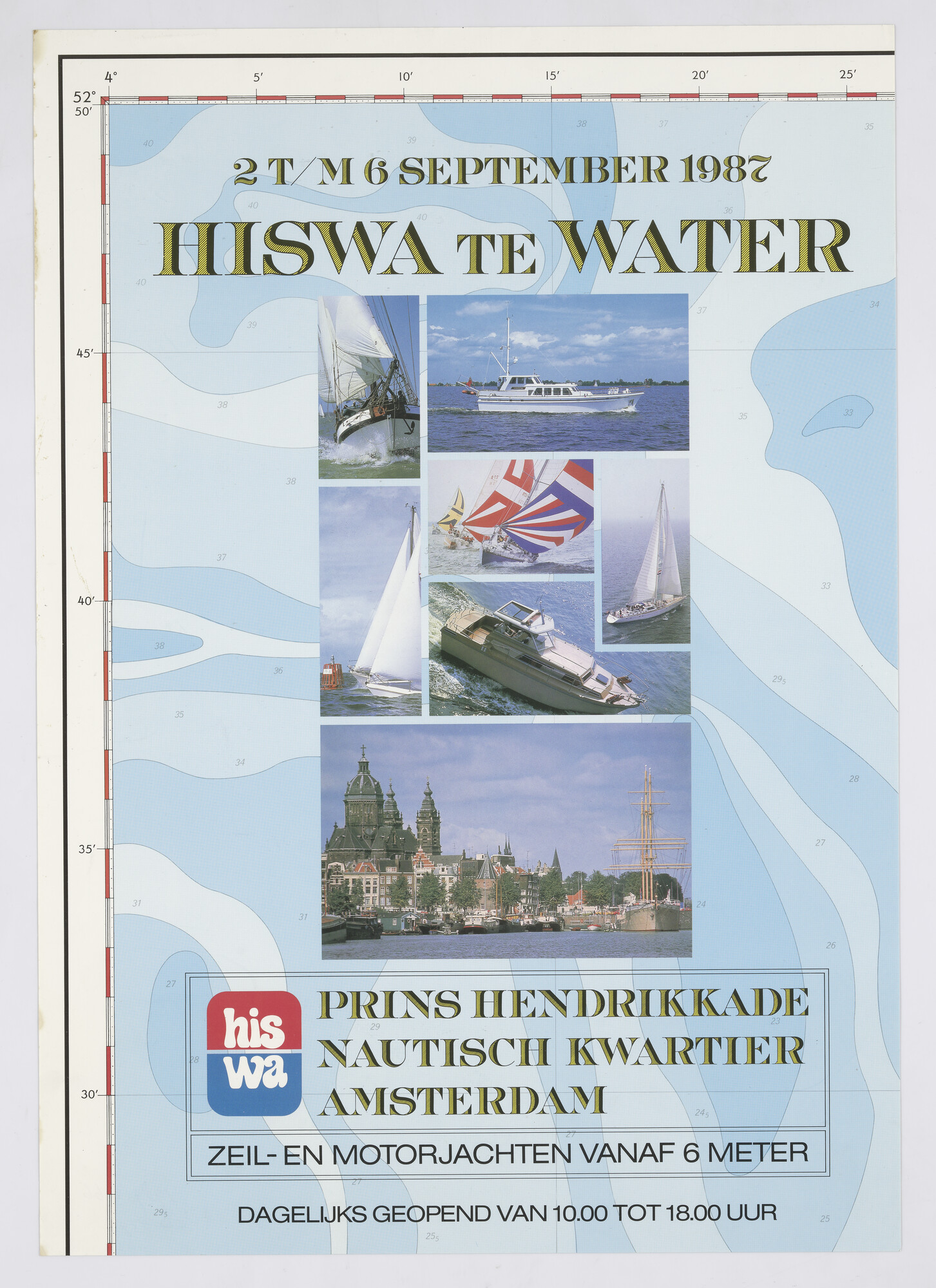1989.1066; HISWA te Water bij het Nautisch Kwartier in Amsterdam, 1987; affiche
