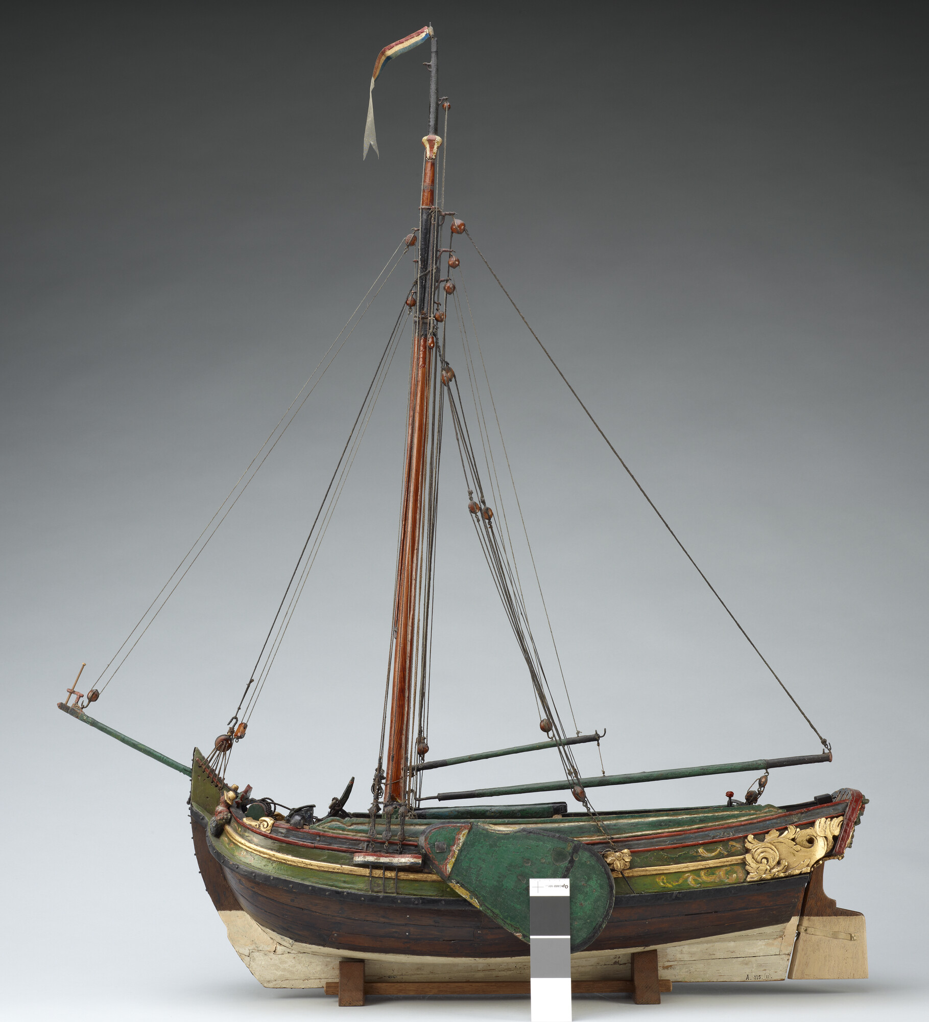 A.0115(11); Model van het hekjacht De Vrouw Jacomina; scheepsmodel