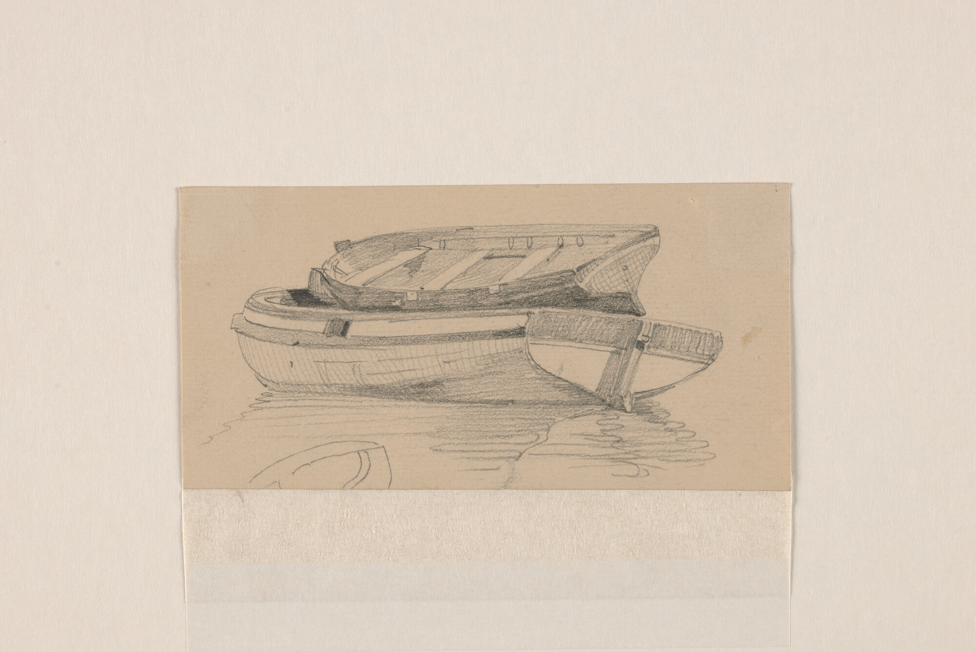 A.0151(105); Een barkas en een sloep; tekening