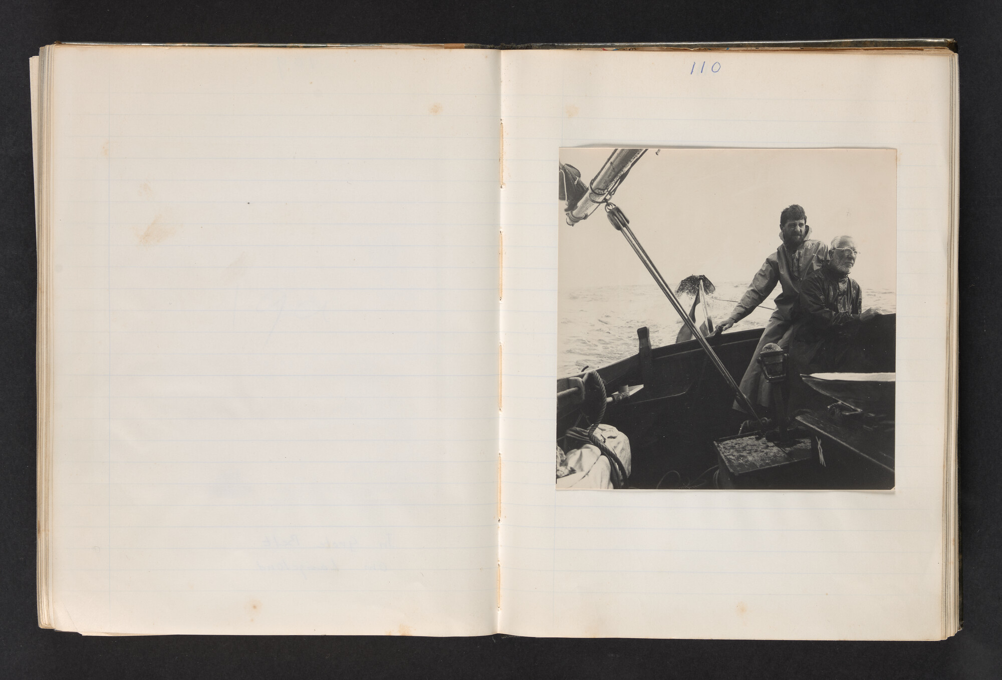 2017.0802; Logboek c.q. fotoalbum van reizen met zeeschouw Grutto (II) in Nederland, Duitsland en Denemarken, 1973-1974; logboek