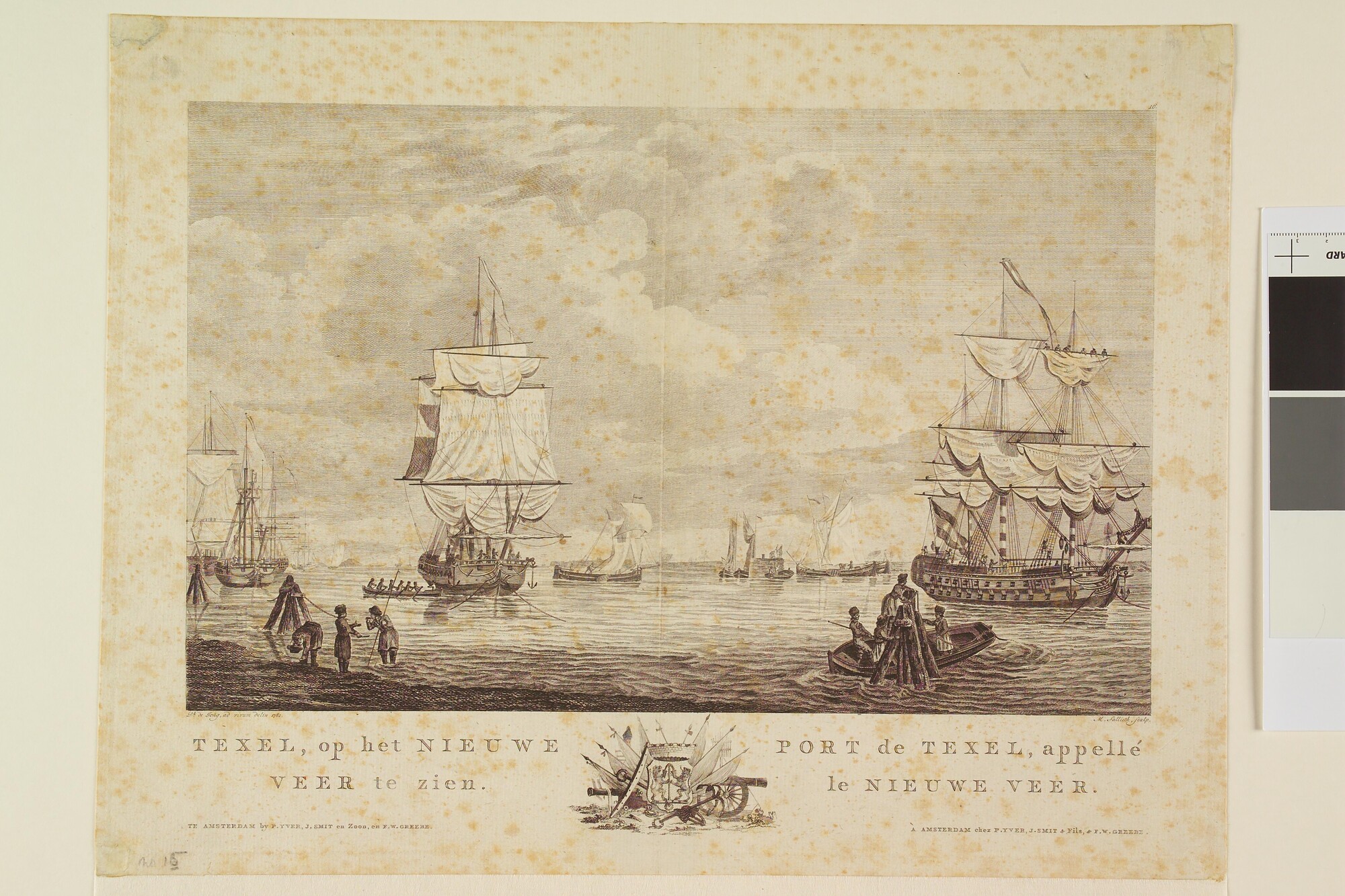 A.0149(0726); Texel, op het nieuwe veer te zien; prent