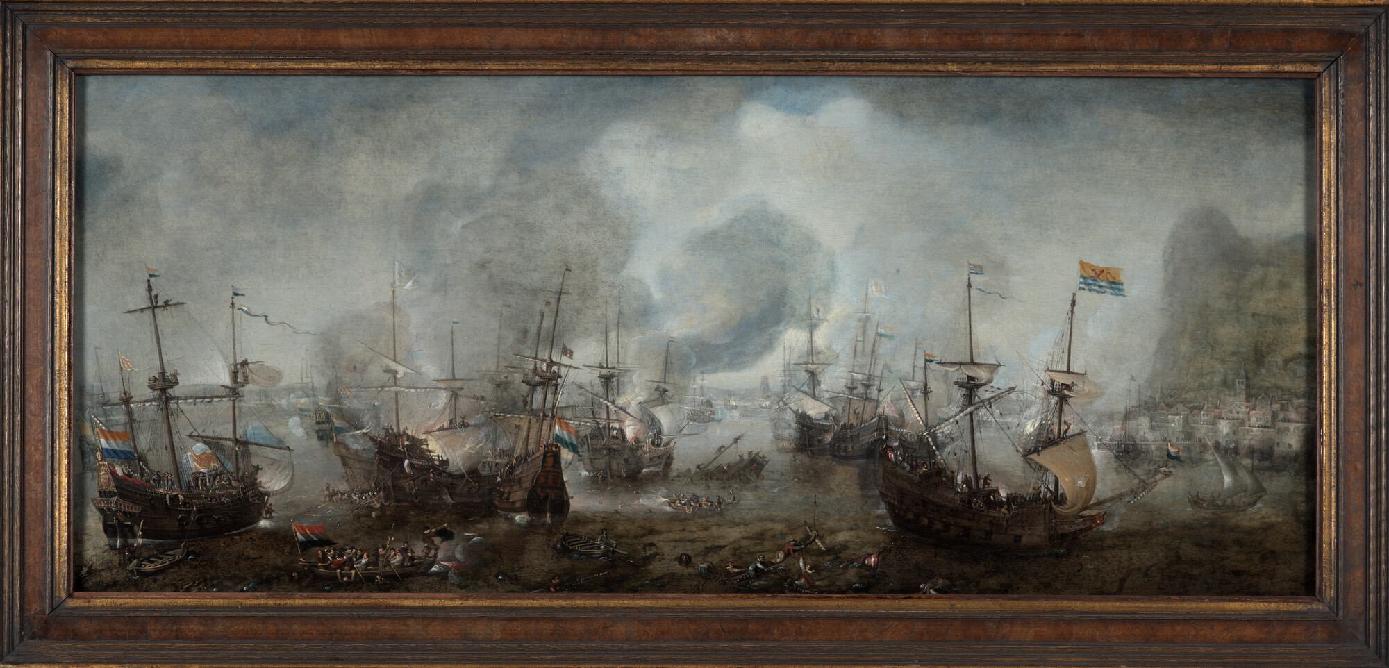 2008.0106; De zeeslag bij Gibraltar op 25 april 1607 (modello); schilderij