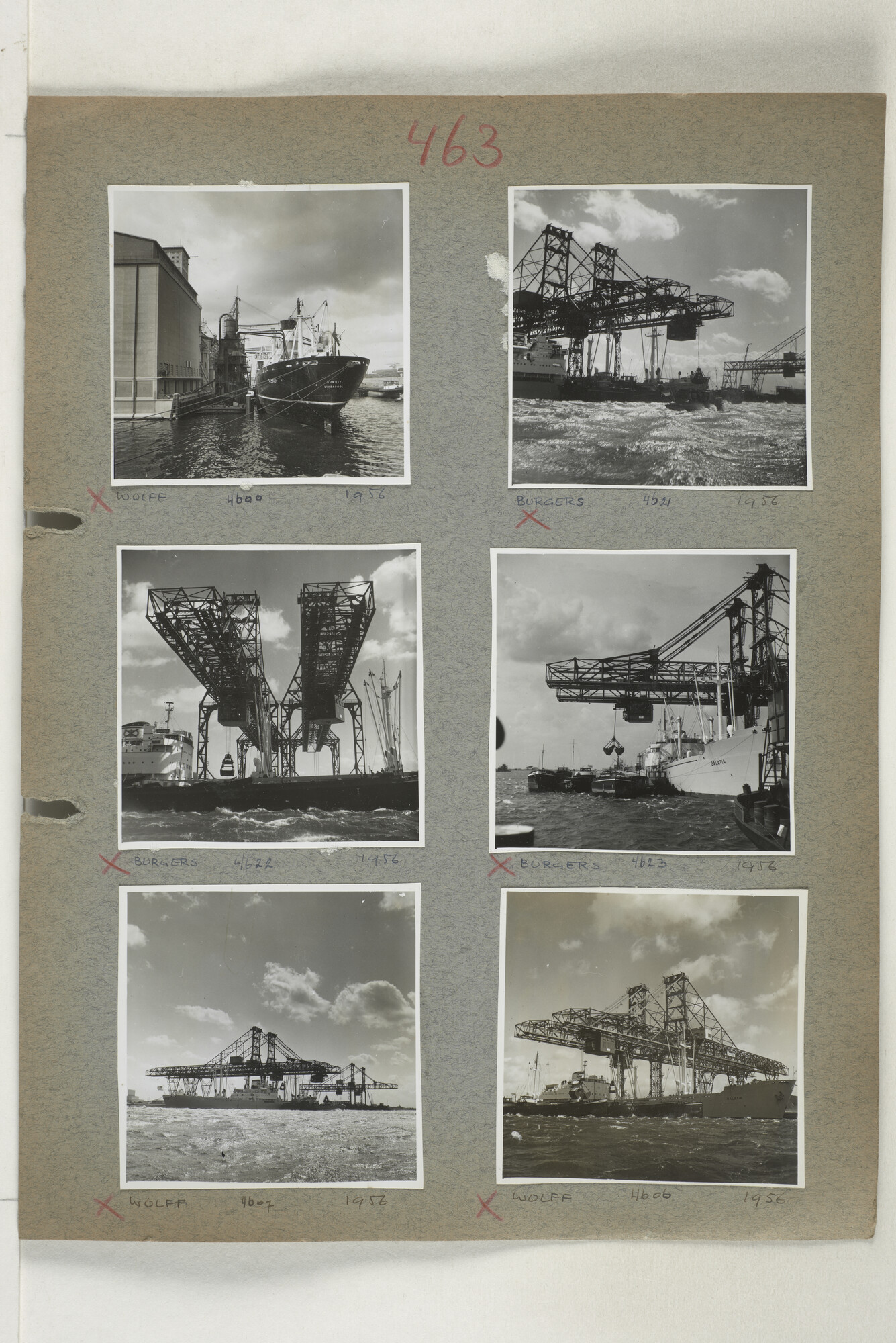 1998.2183; Omslag (voorheen ordner) met een grote hoeveelheid proef foto's van de haven en de stad van Amsterdam; omslag