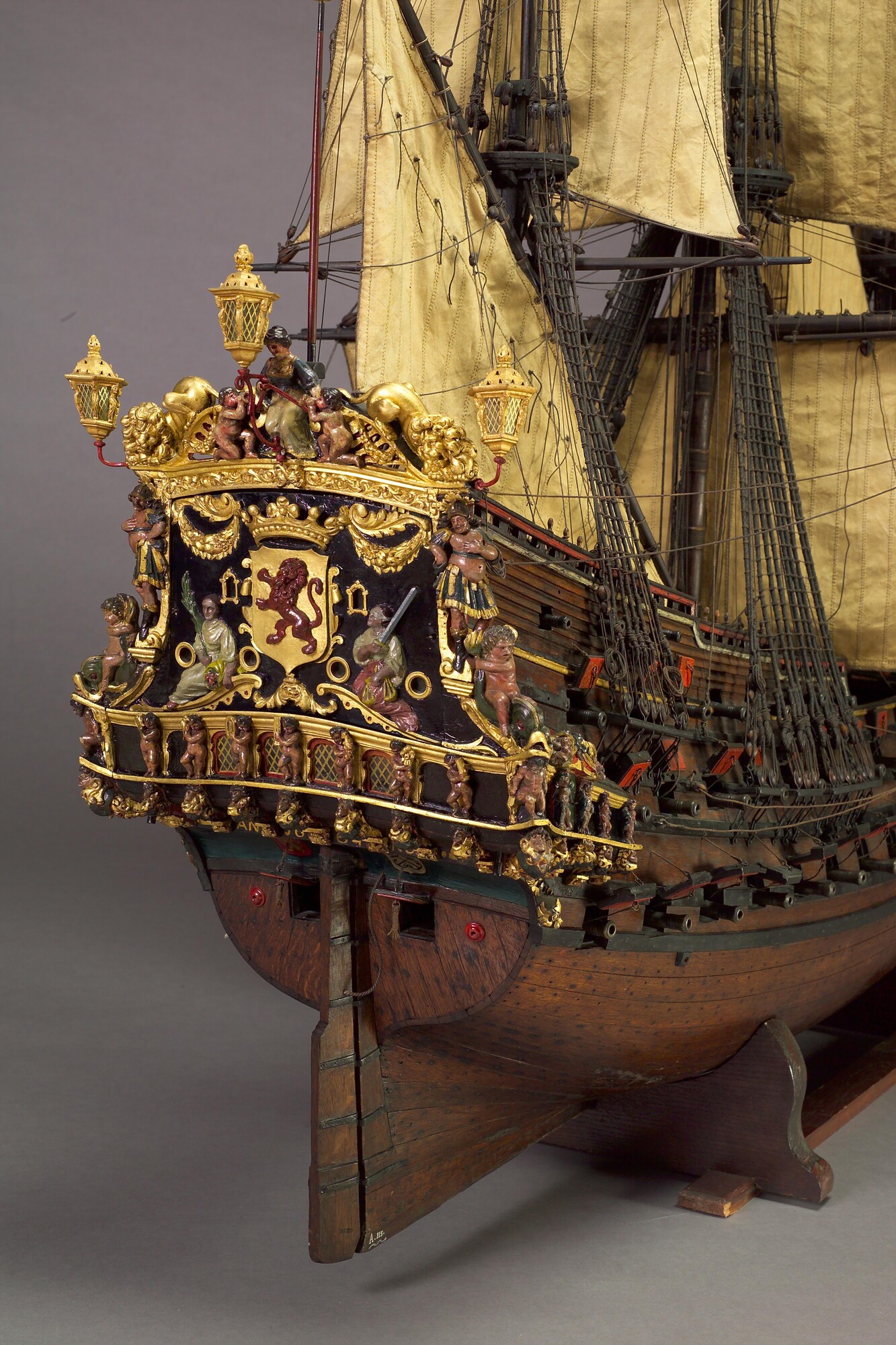 A.0115(03); Model van het oorlogsschip Hollandia; scheepsmodel