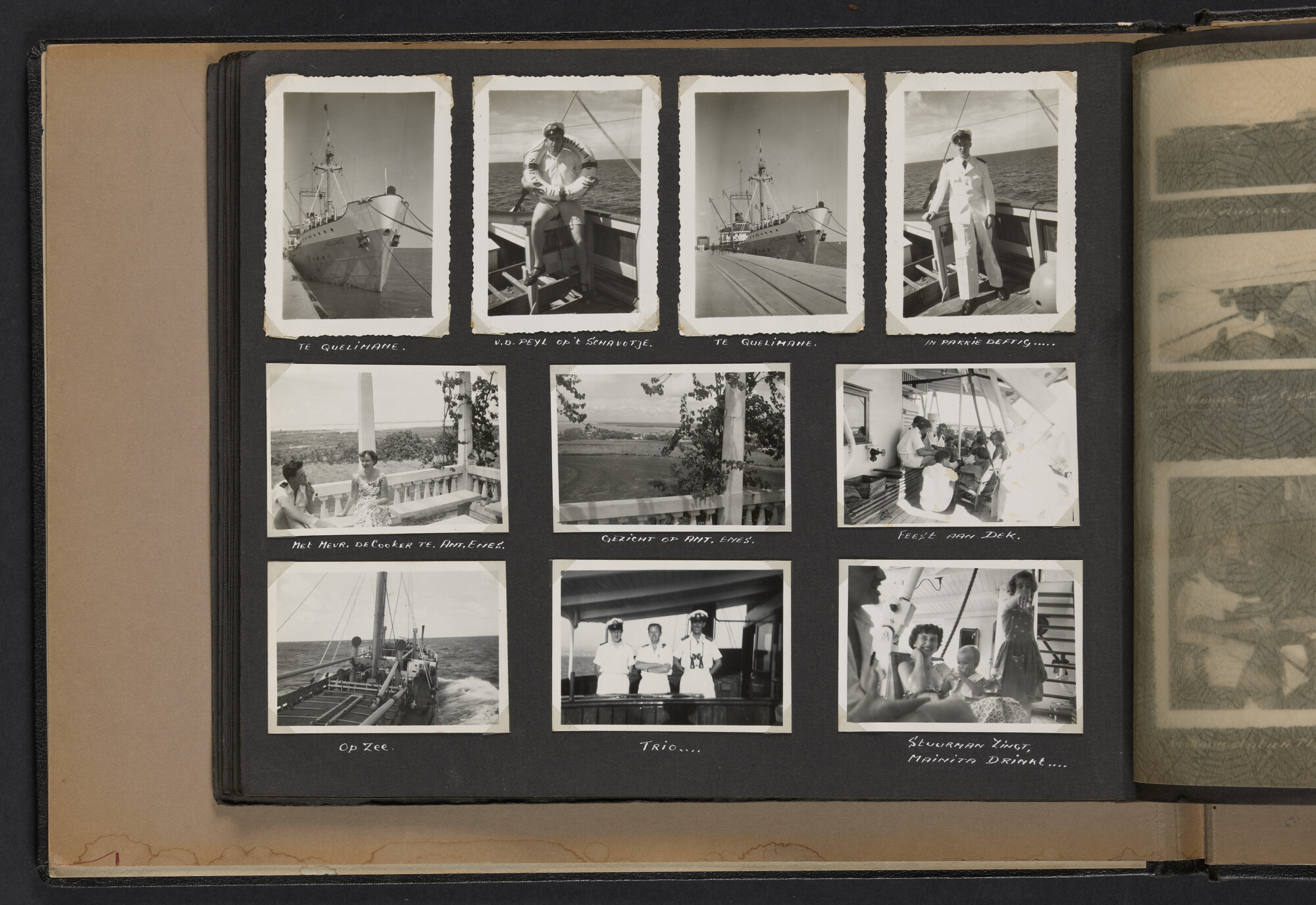 2021.0010; Fotoalbum van Joost Ossewaarde, radiotelegrafist, van reizen op diverse schepen van 1953 t/m 1958; fotoalbum