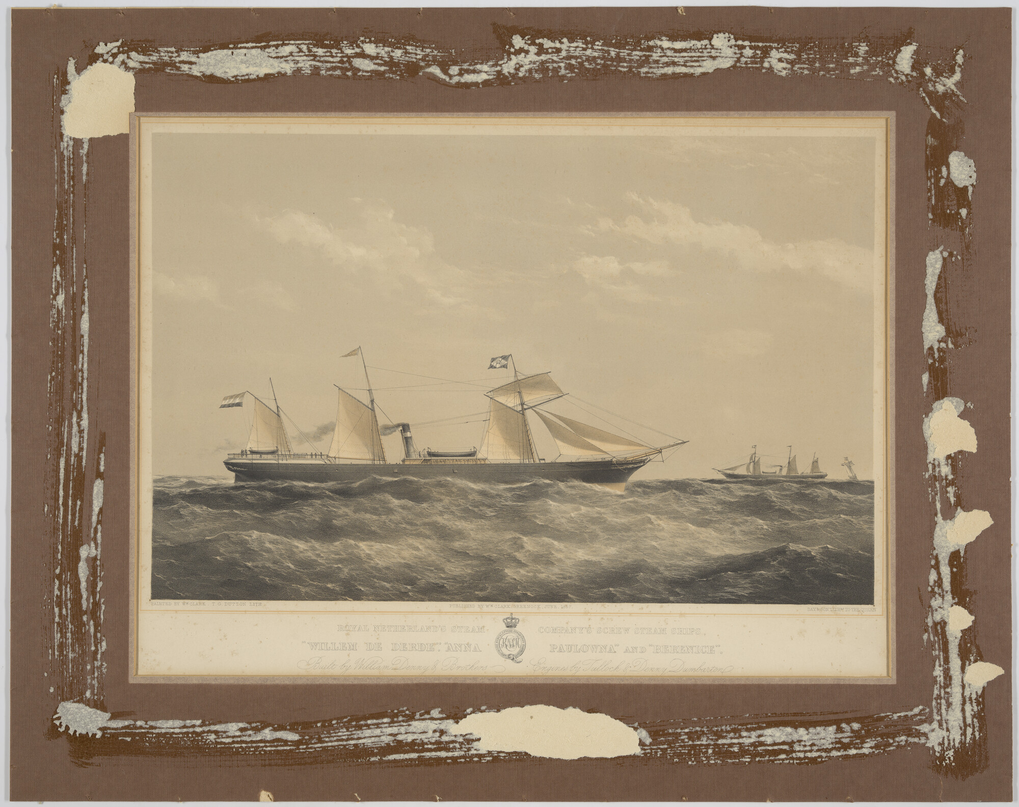 2006.0038; Kleurenlithografie van ss. Willem III; lithografie