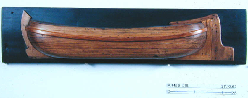 A.1456(15); Halfmodel van een tjalk; scheepsmodel