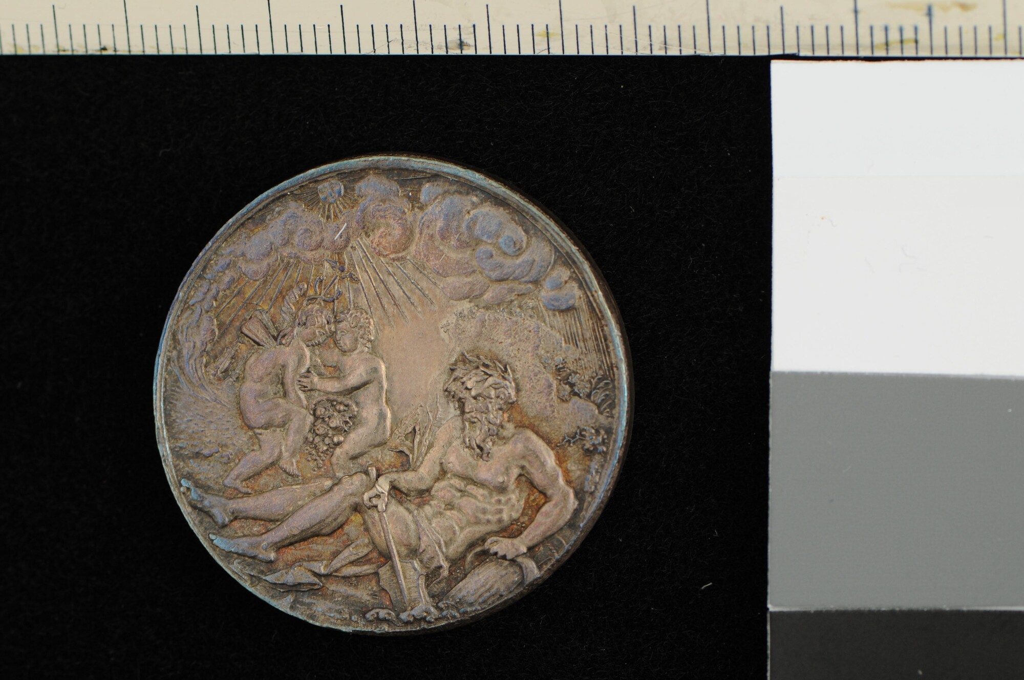 A.0023(094); Vroedschapspenning van Rotterdam met een Maasgod, 1705; penning
