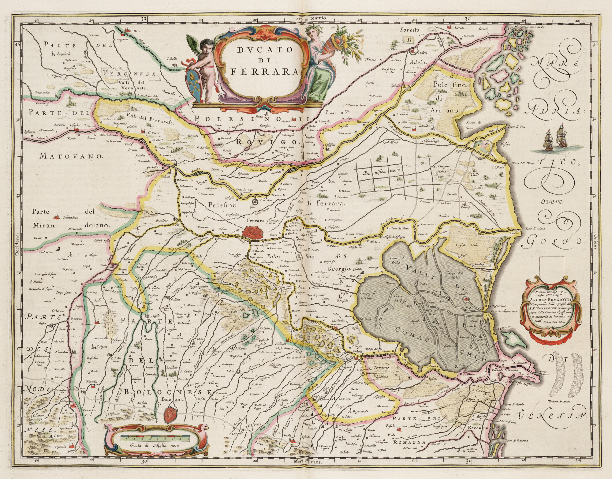 S.1034(07) [kaart 037]; Kaart van het gebied van Ferrara; landkaart