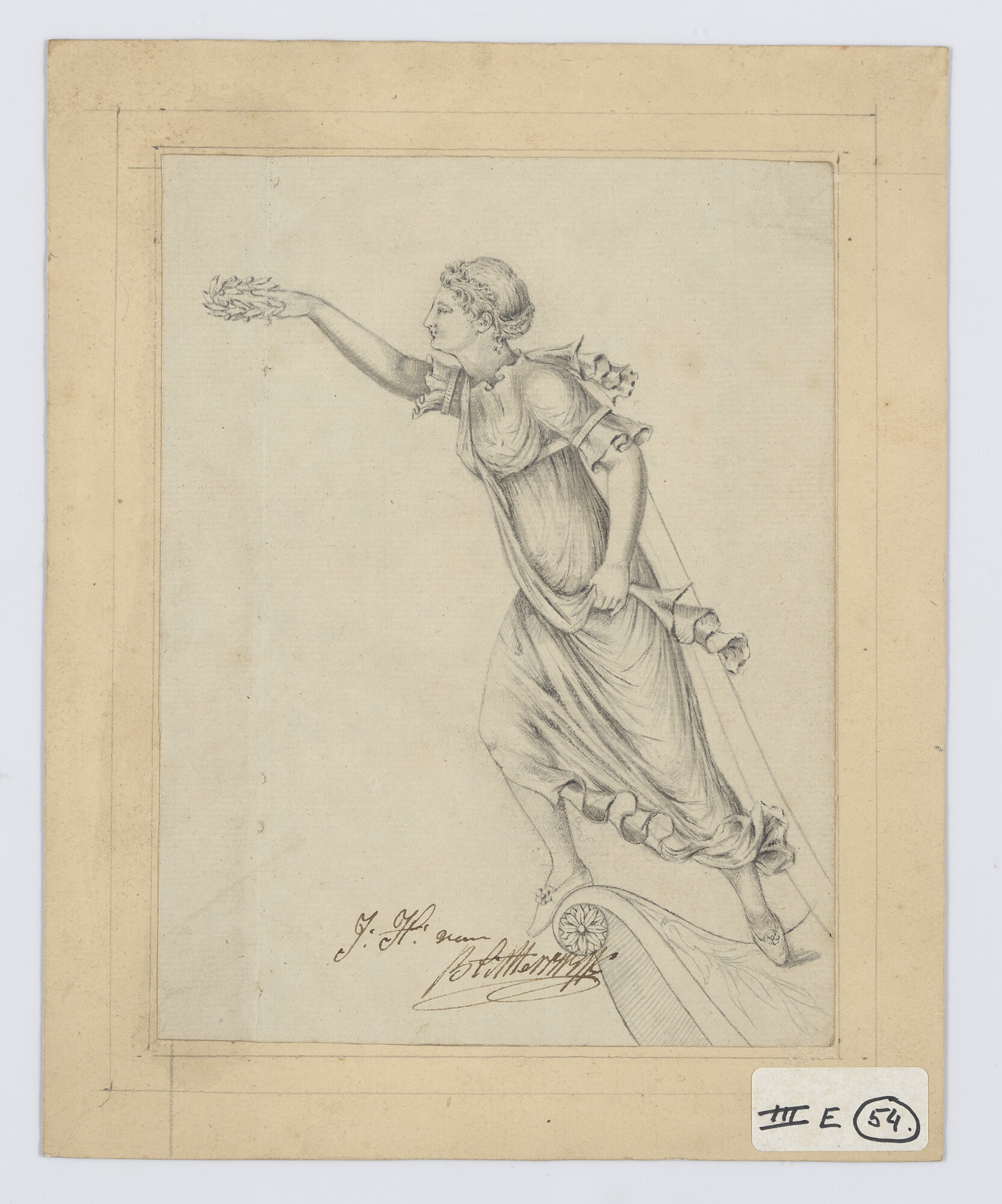S.2091(08); Schegbeeld van een schip; technische tekening