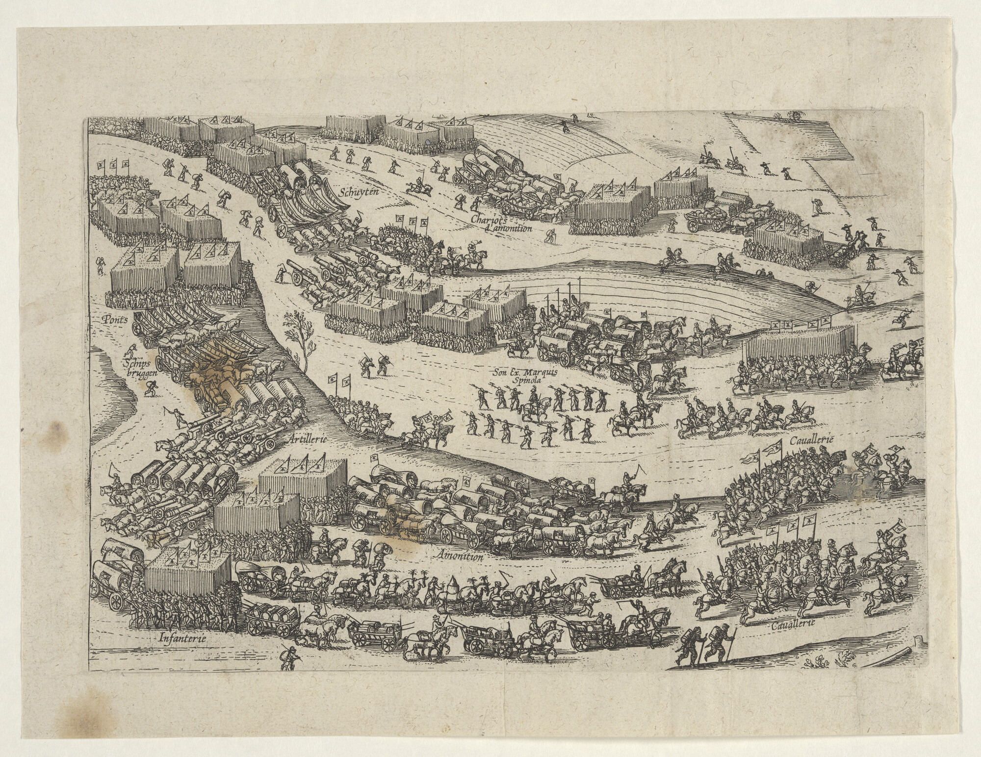 A.0145(027)389; Opmars van de Spaanse troepen; prent