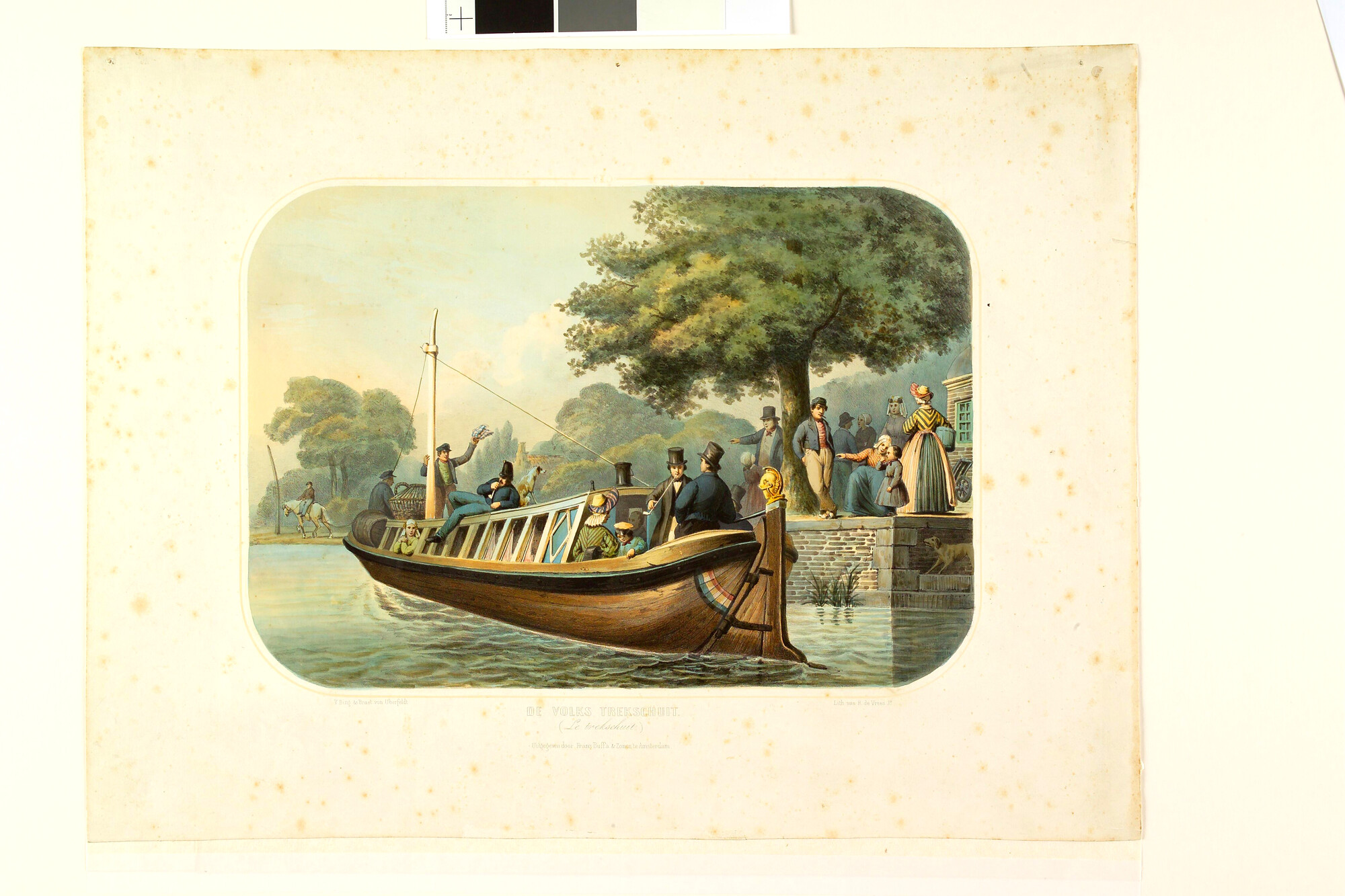 A.0632(01); Volkstrekschuit omstreeks 1850; prent
