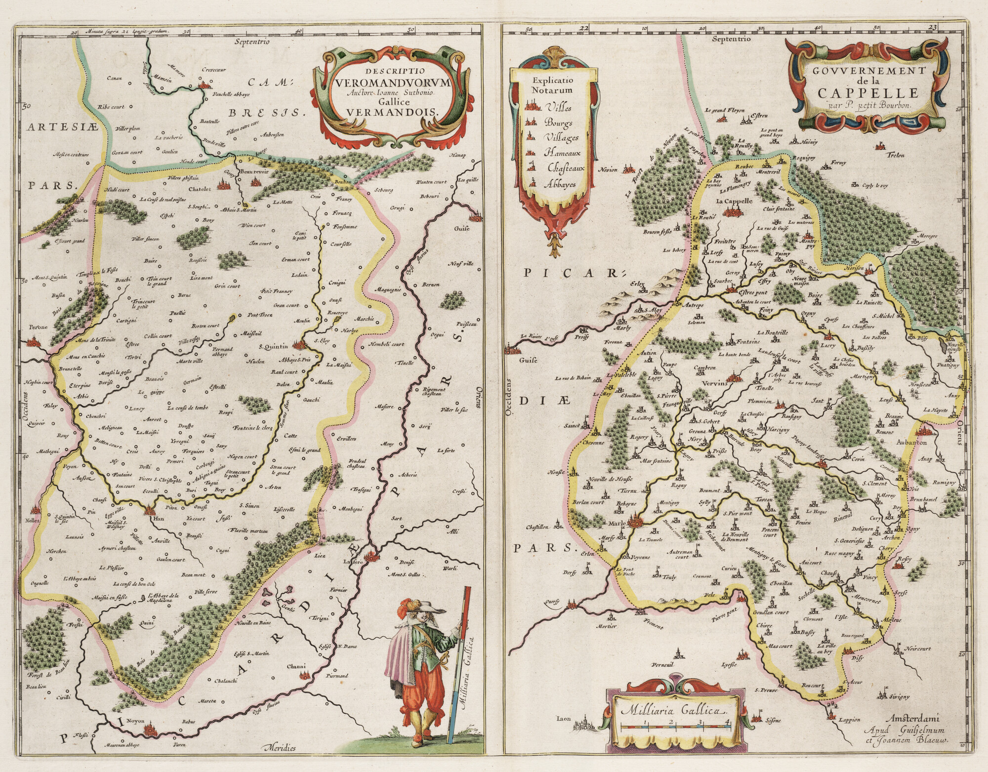 S.1034(06) [kaart 006]; Kaart van Vermandois [links]  en La Capelle [rechts]; landkaart