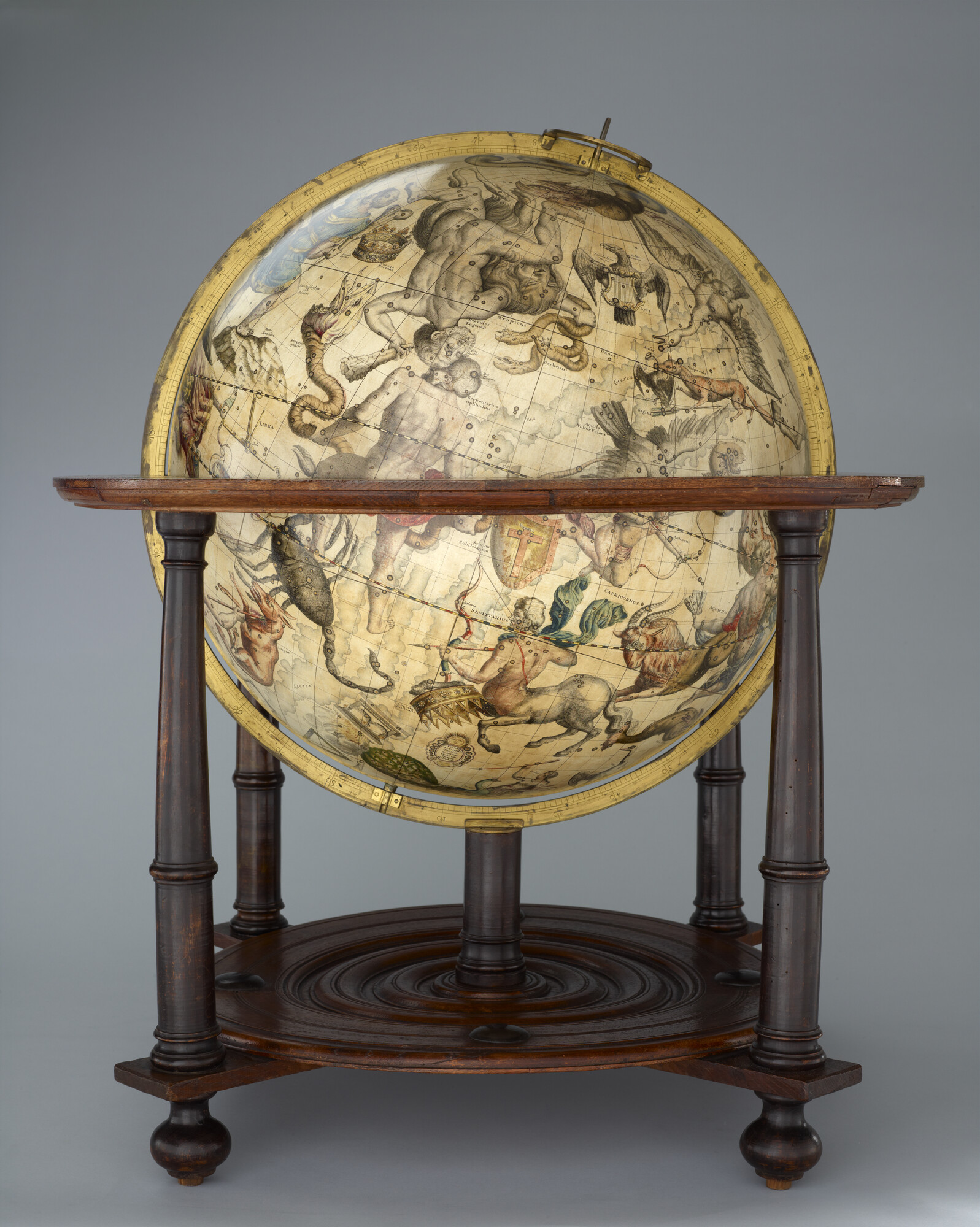 S.1766(02); Hemelglobe van 62 cm. in doorsnede door Gerard en Leonard Valk, 1728 in de heruitgave van 1745; globe